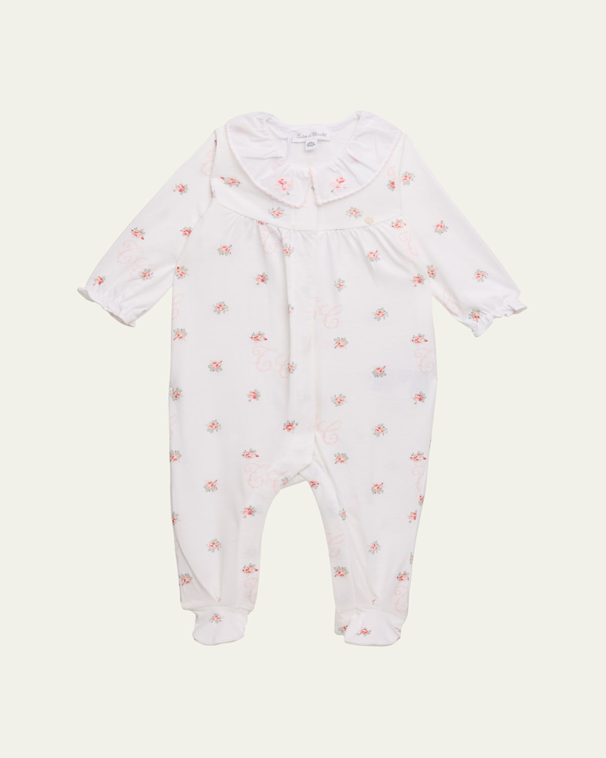 Tartine Et Chocolat Girl's Floral-print Cotton Pajamas In Blanc