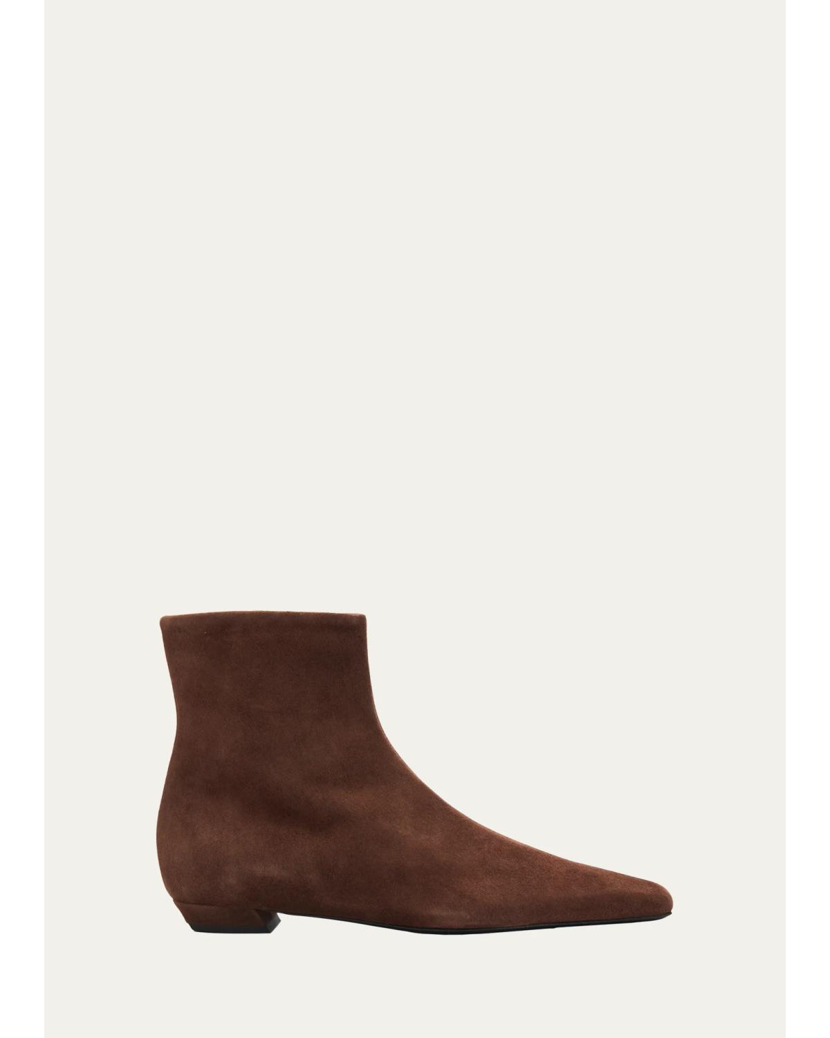Trap Suede Zip Booties