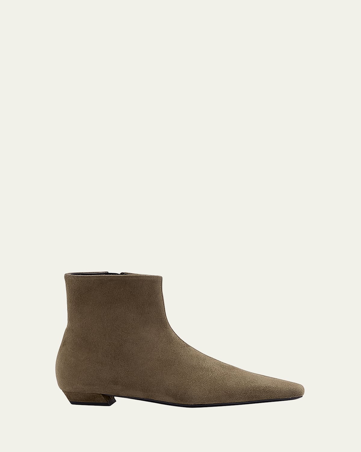 Proenza Schouler Trap Suede Zip Booties In Green