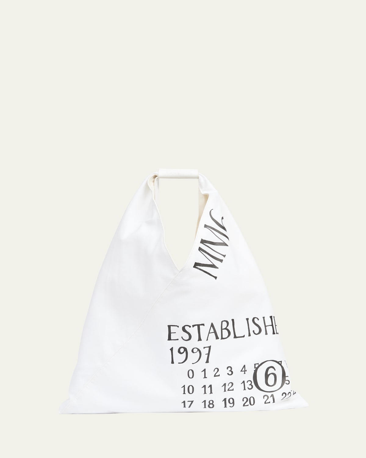 Mm6 Maison Margiela Classic Japanese Established-print Tote Bag In White