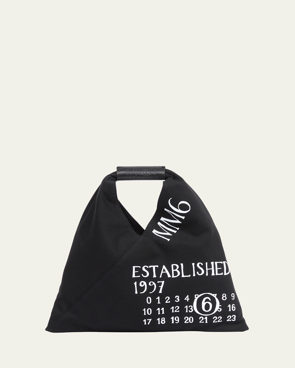 Mm6 Maison Margiela Mini Classic Japanese Established-print Top-handle Bag In Black