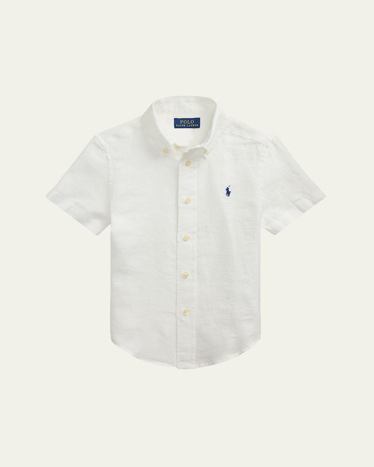 Ralph Lauren Boy's Linen Sport Shirt In White