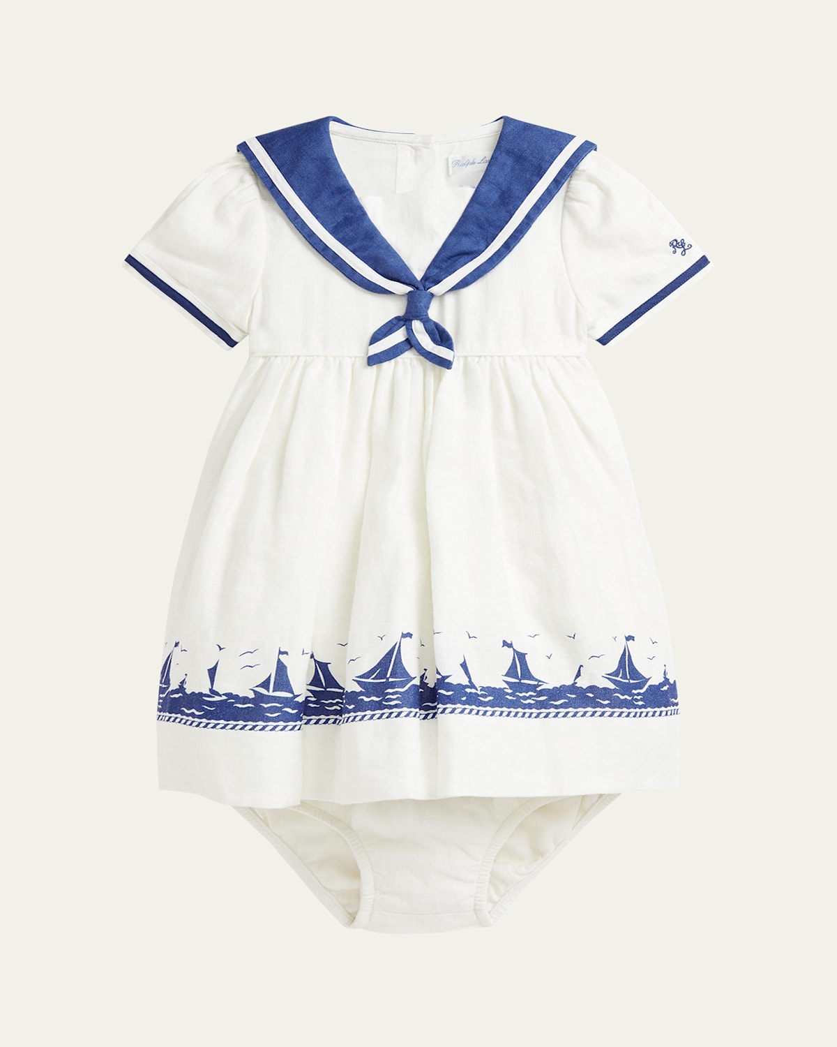 Ralph Lauren Girl's Embroidered Sailor Dress In Nevis