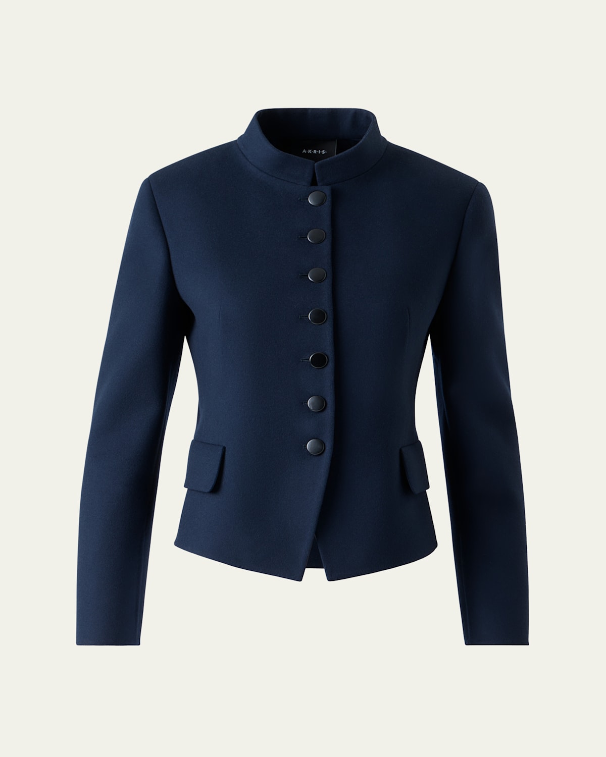 Akris Deva Wool Flannel Double-face Jacket In Blue