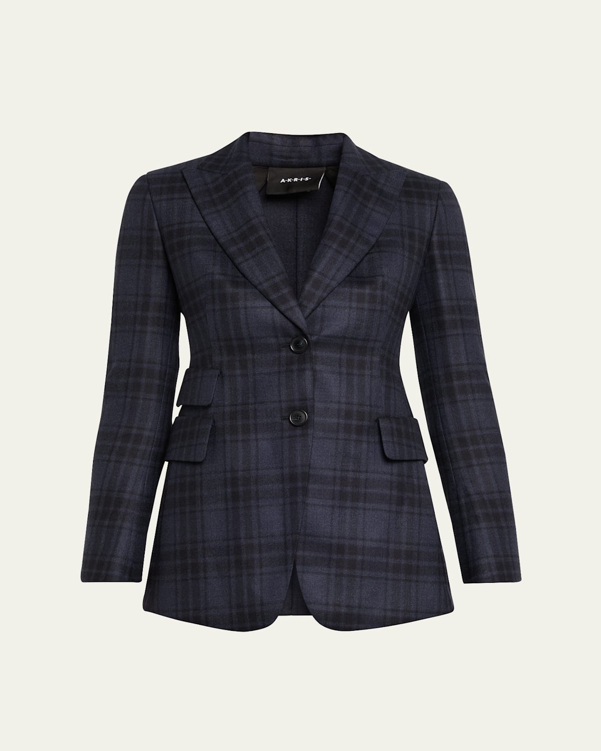 Akris Percival Check Wool Double-face Single-breasted Jacket In Black