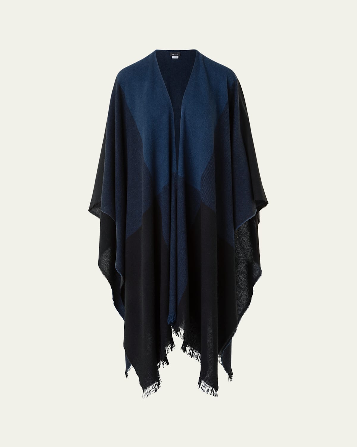 Akris Check Wool-cashmere Fringed Cape Scarf