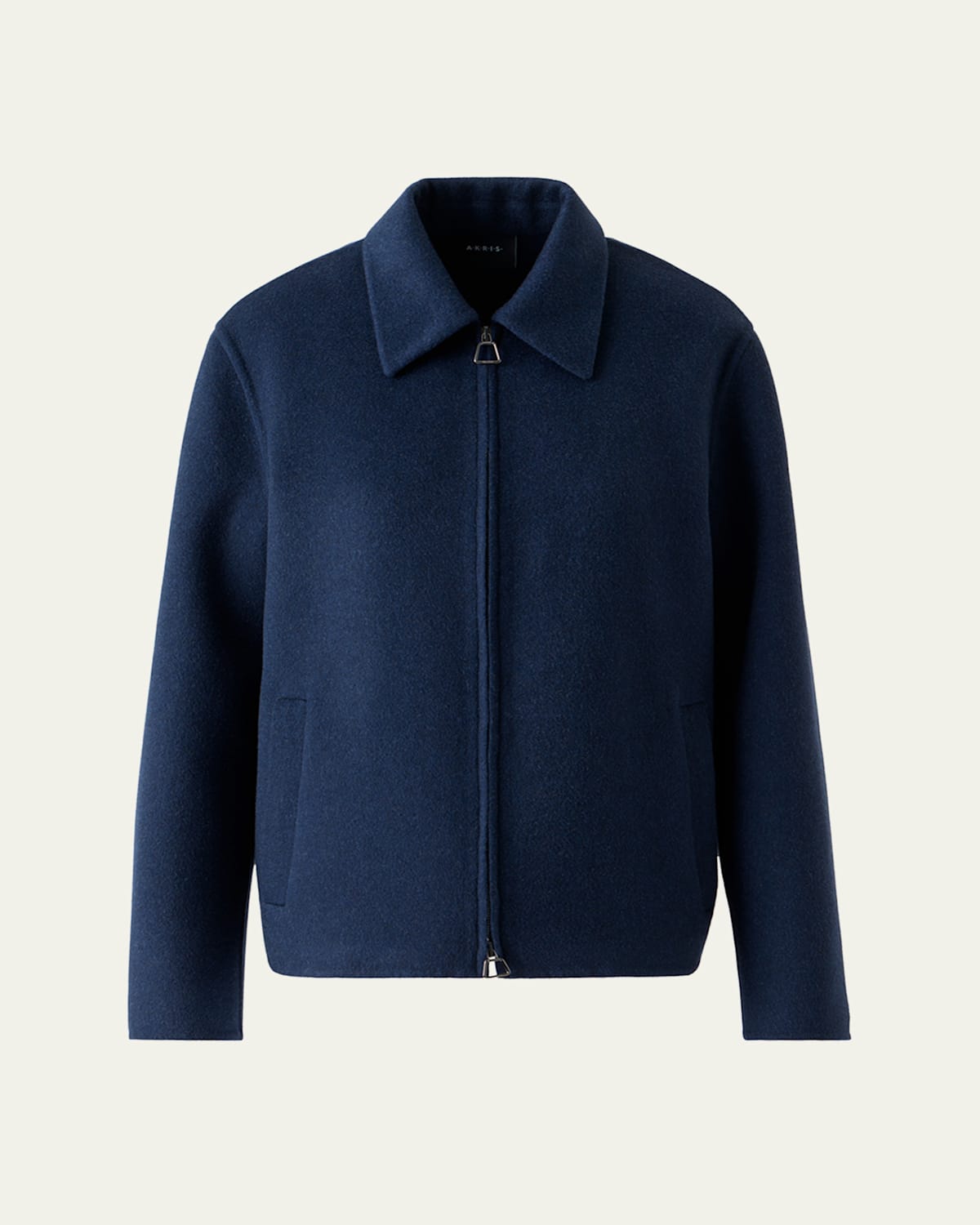 Akris Dylan Cashmere Double-face Zip Jacket In Blue