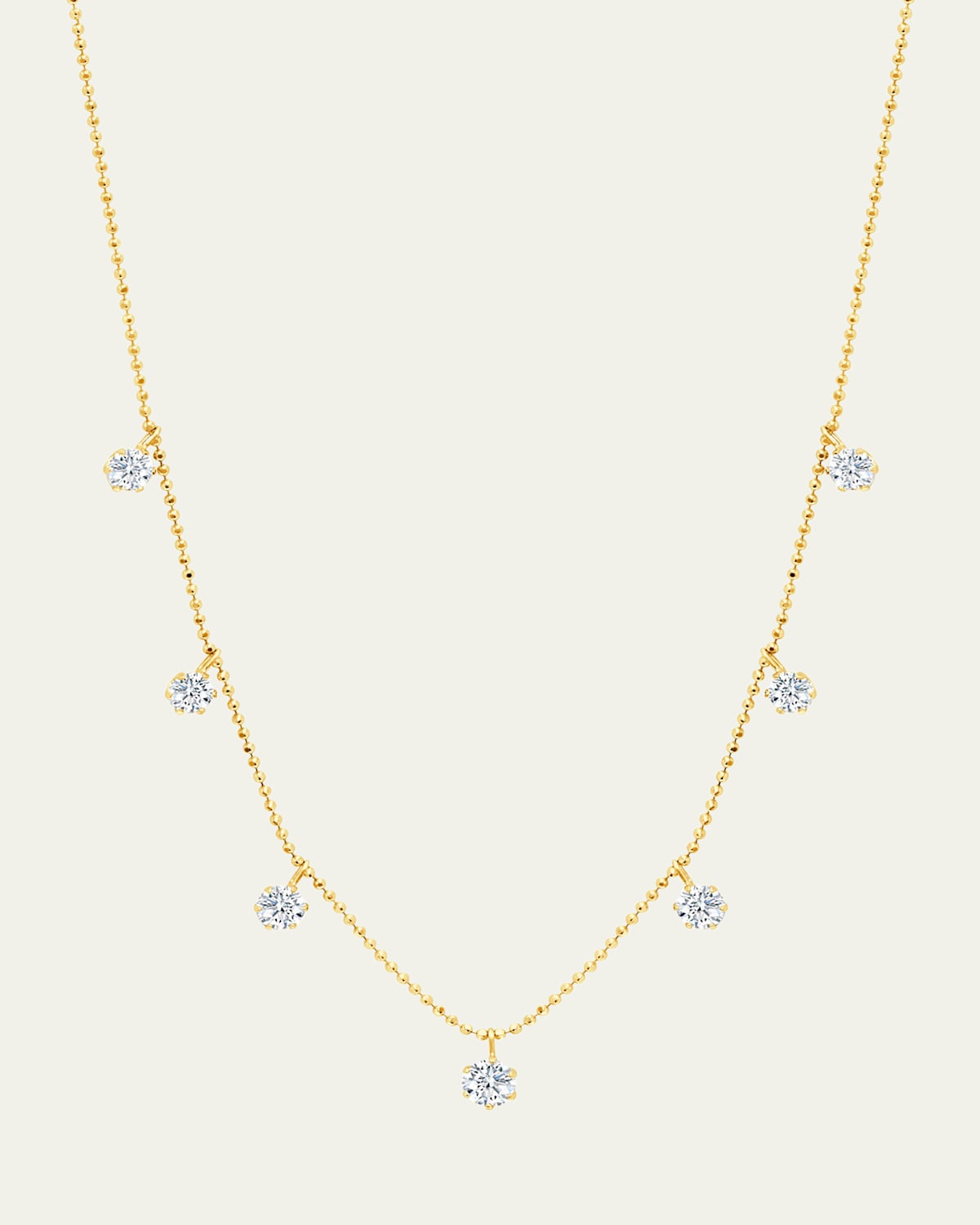 18K Yellow Gold Medium Floating Diamond Necklace