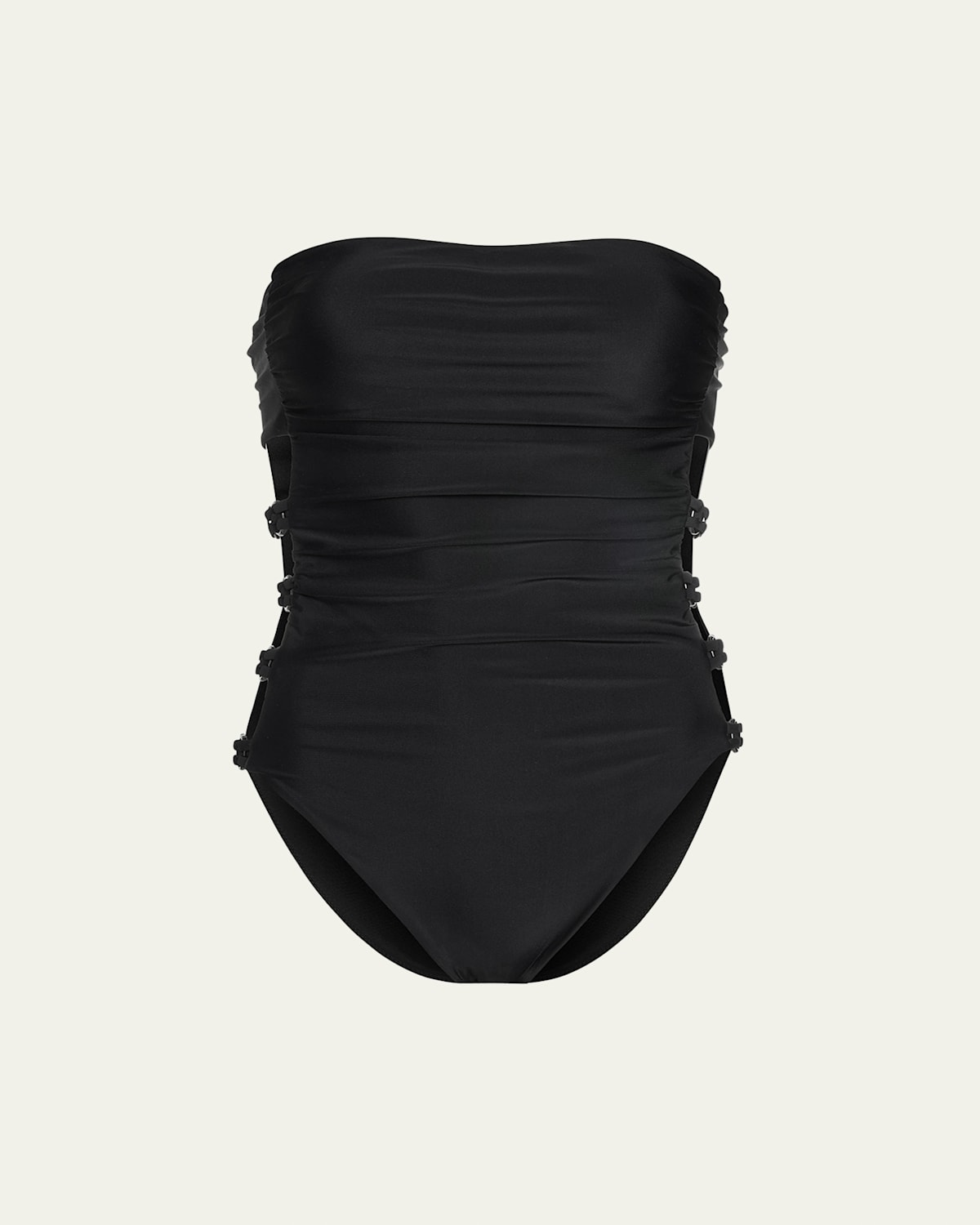 Ramy Brook Viviana Strapless One-piece Swimsuit In Black