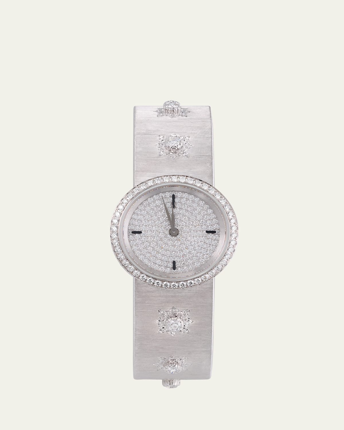 Macri 18K White Gold Diamond Dial and Bezel Watch