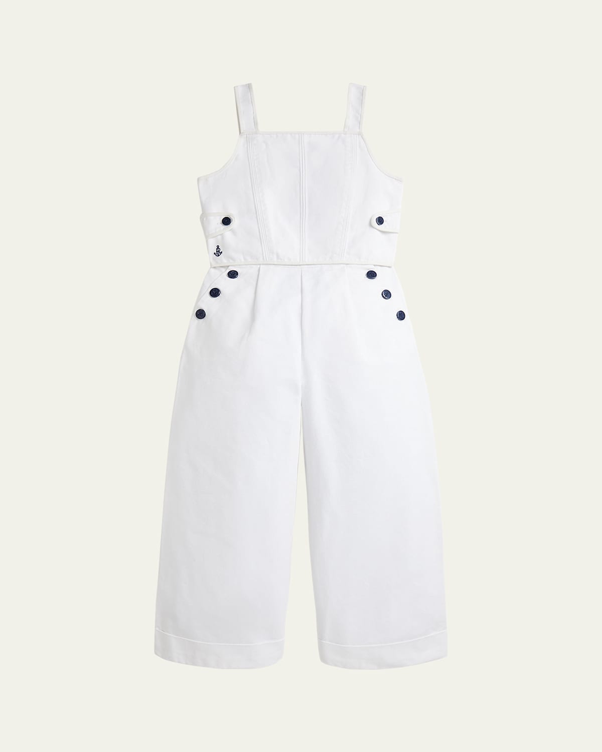 Ralph Lauren Girl's Canvas Two-piece Set In White