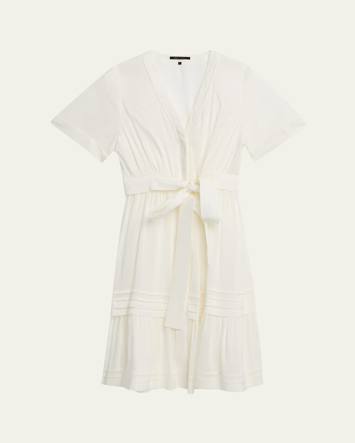 Kobi Halperin Miranda Pintuck Tiered Linen-silk Midi Dress In White