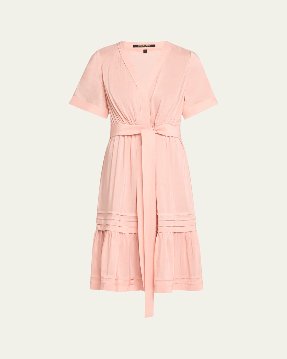 Kobi Halperin Miranda Pintuck Tiered Linen-silk Midi Dress In Gray
