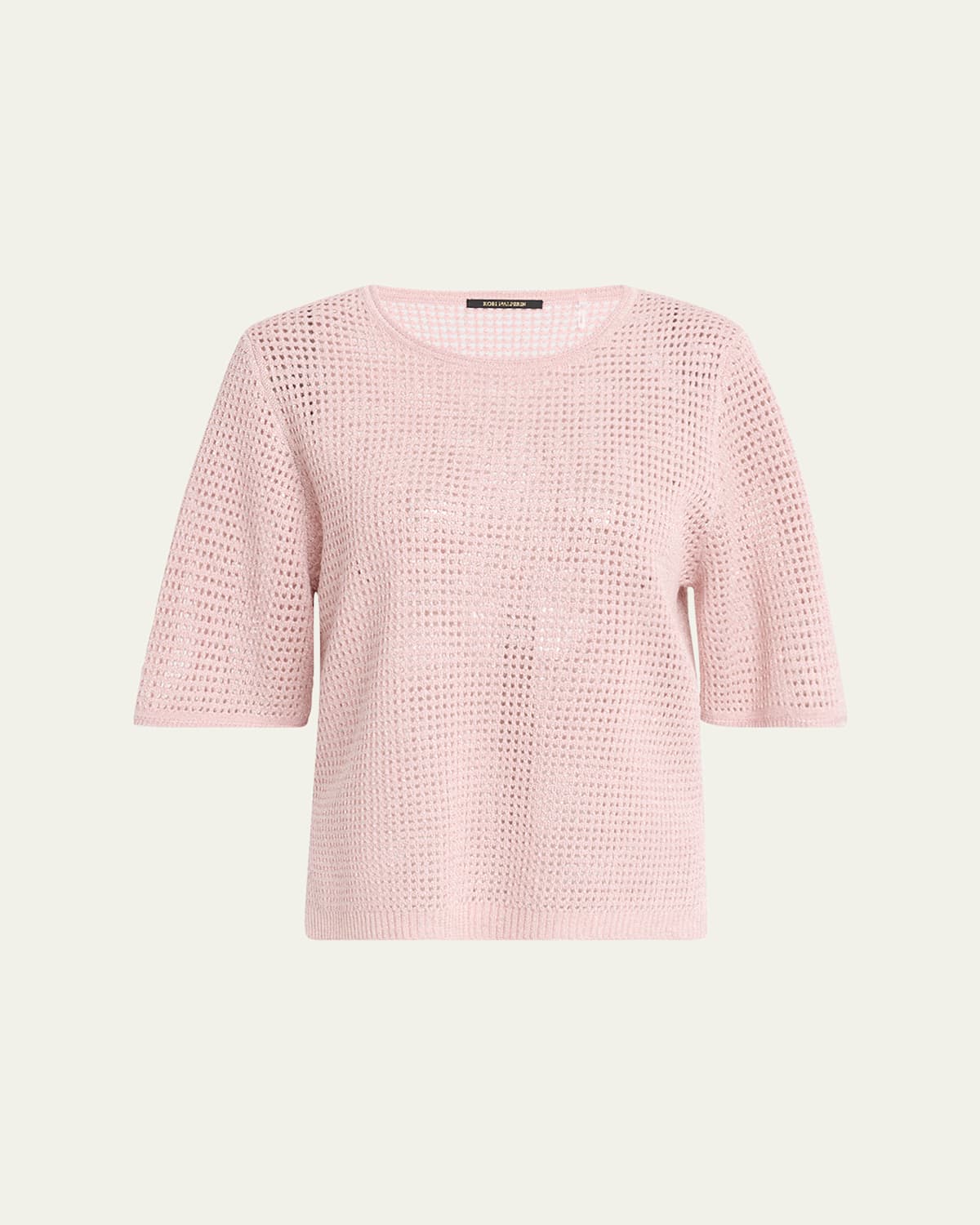 Crewneck Mesh-Knit Sweater
