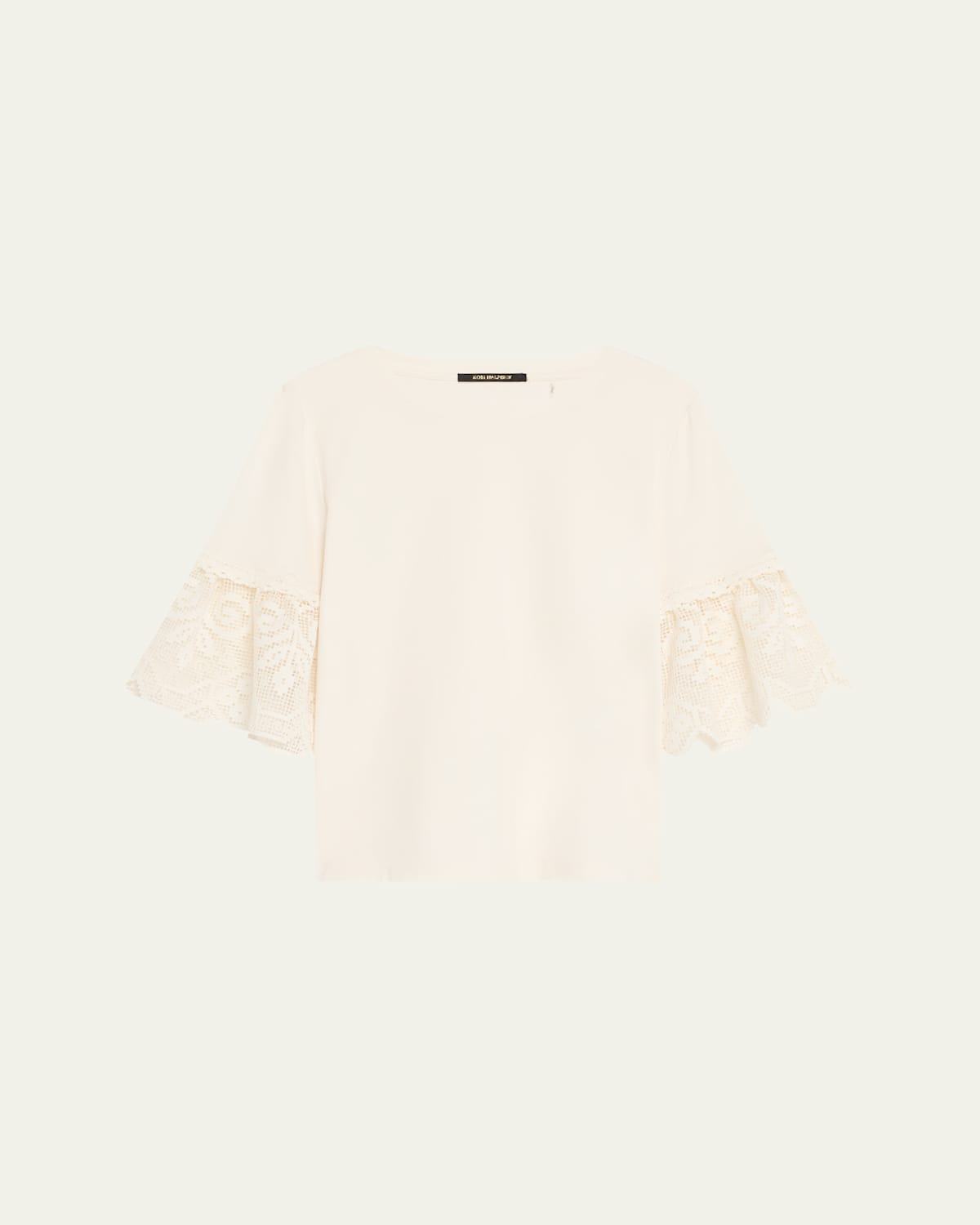 Amanda Floral Lace-Cuff Cotton T-Shirt