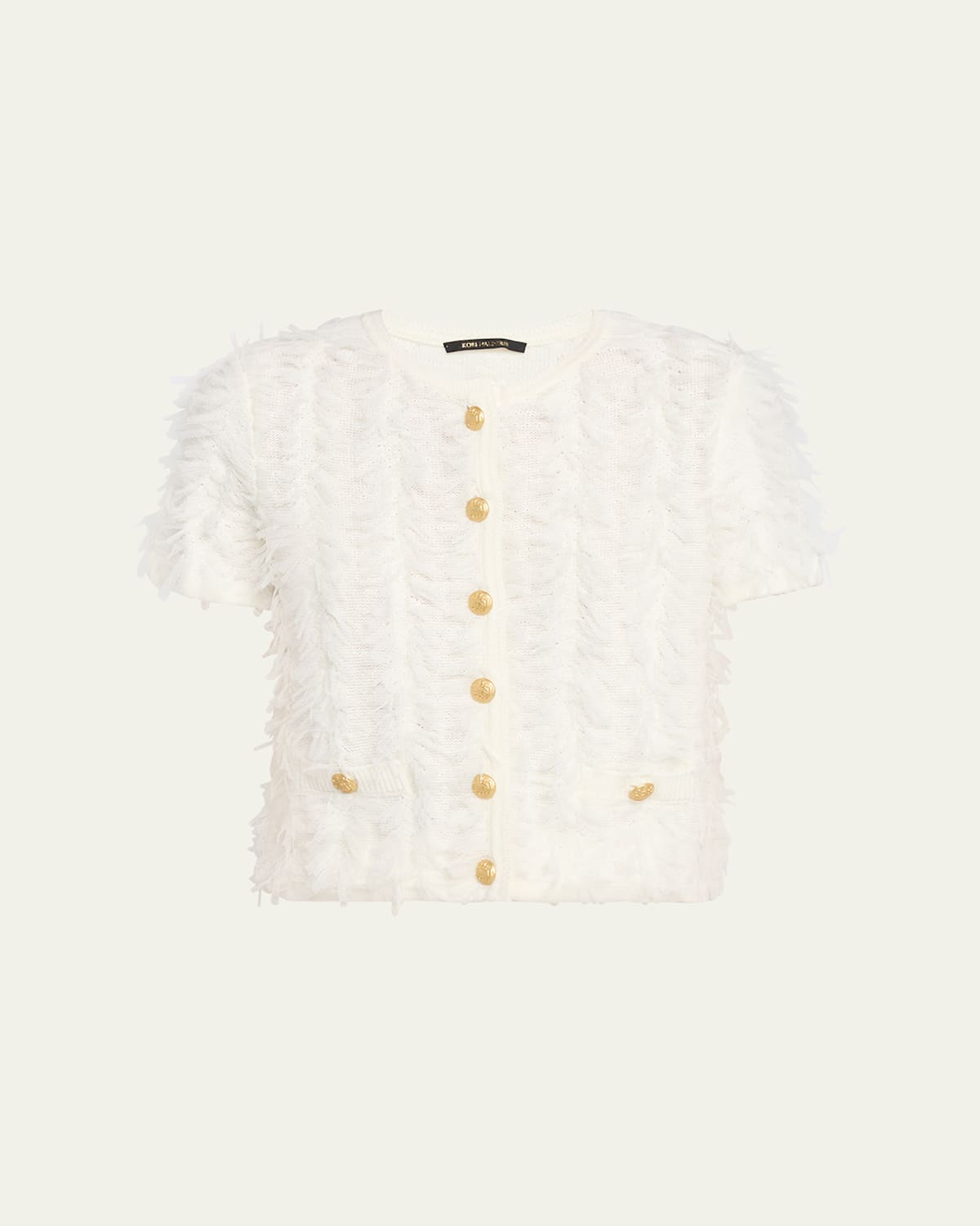 Kobi Halperin Swift Fringed Button-down Sweater In White