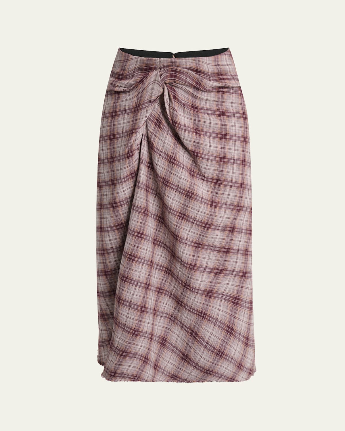Isabel Marant Étoile Nicole Plaid Midi Skirt In Brown