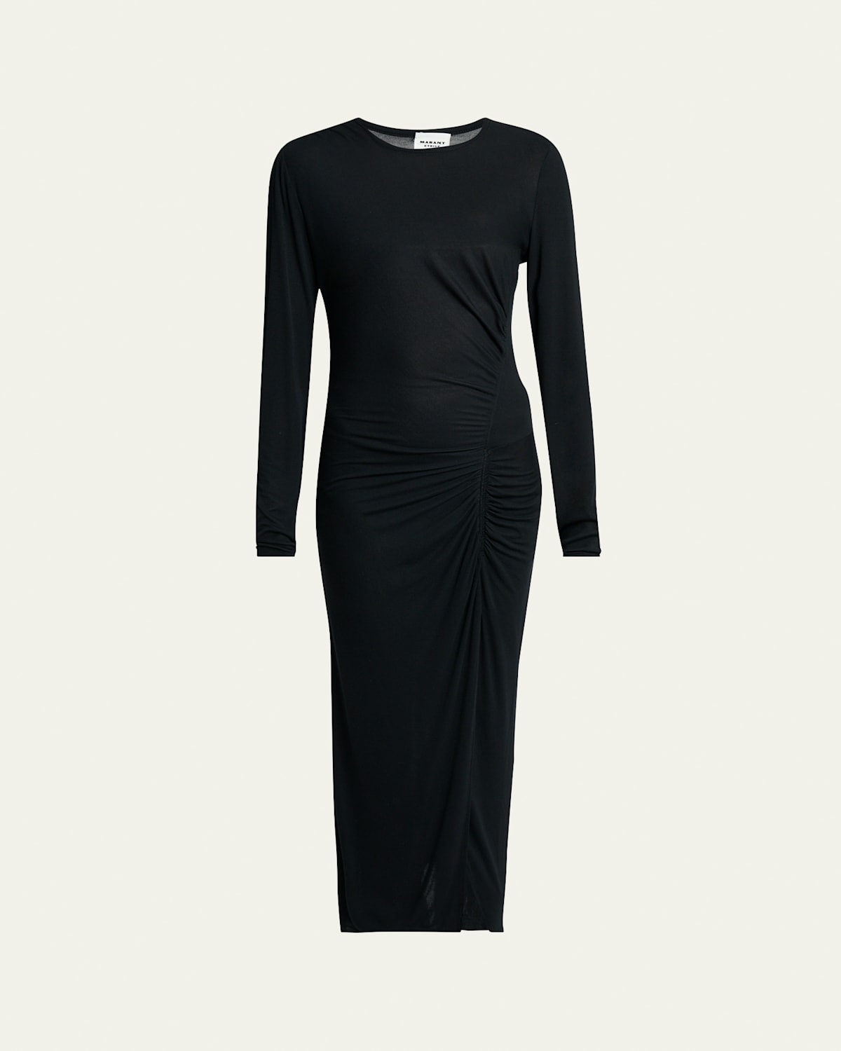 Isabel Marant Étoile Black Draped Jersey Jelina Long Dress In Black