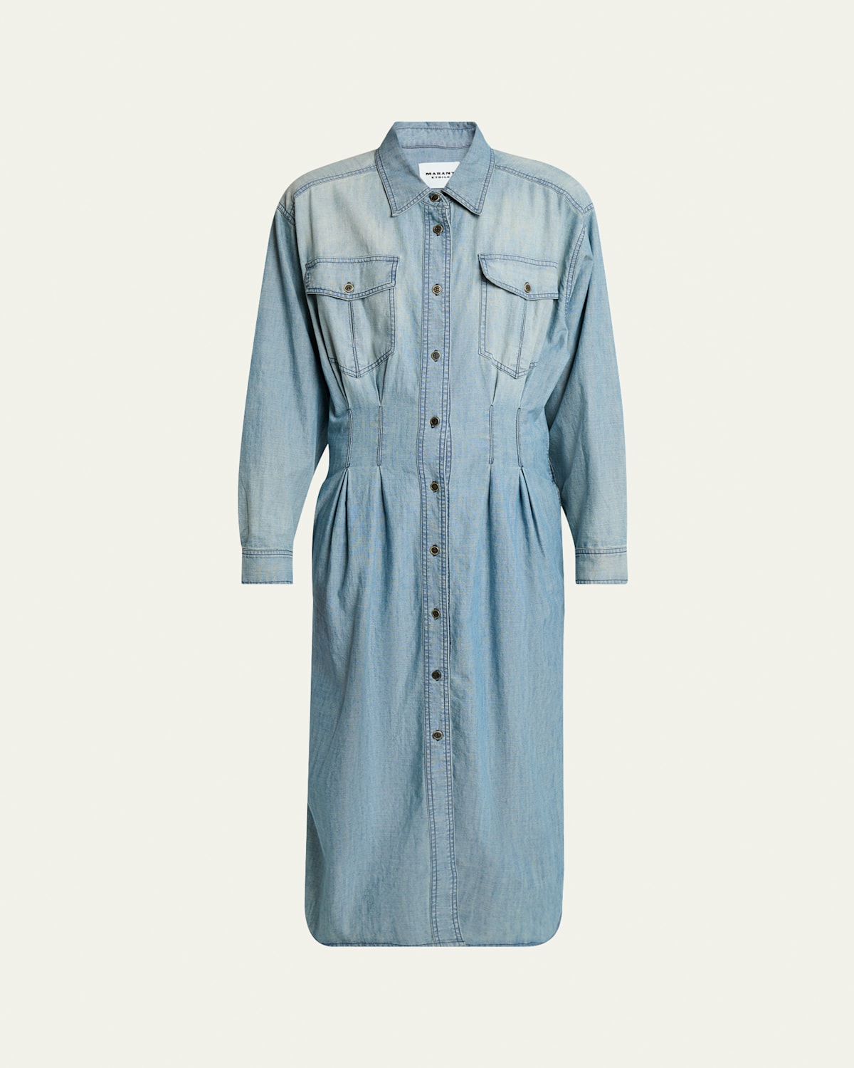 Nolwen Long-Sleeve Denim Shirtdress