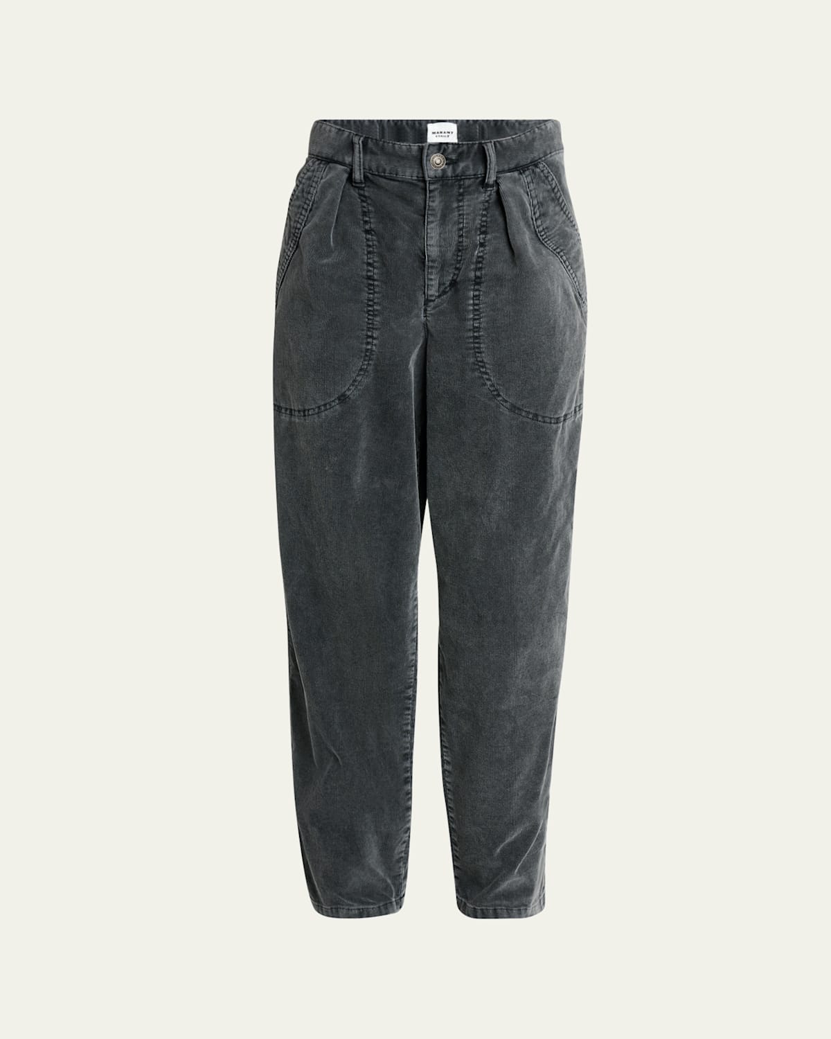 Isabel Marant Étoile Onyta Tapered Corduroy Jeans In Gray