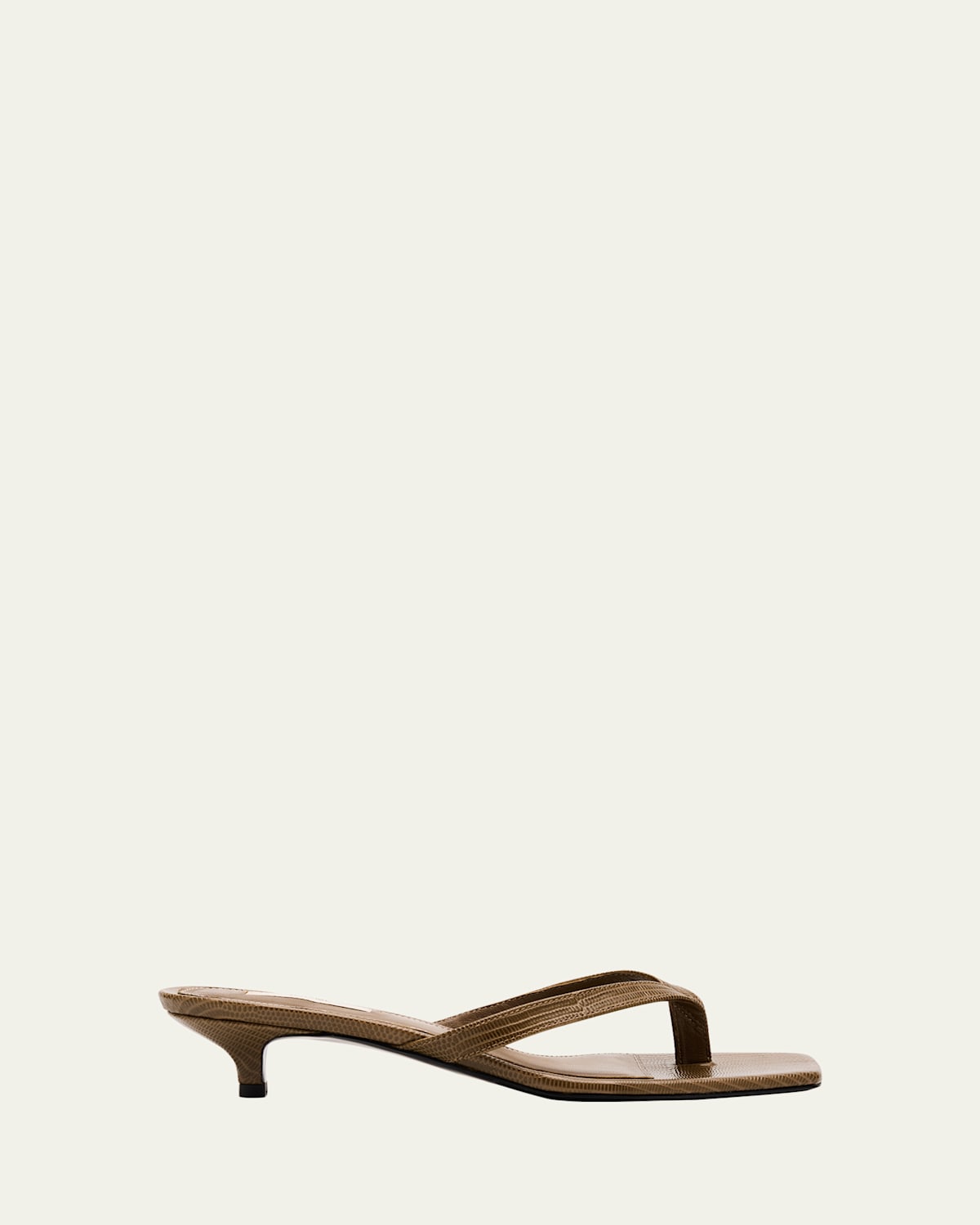 Totême Lizard-embossed Leather Flip Flop Sandals In Green