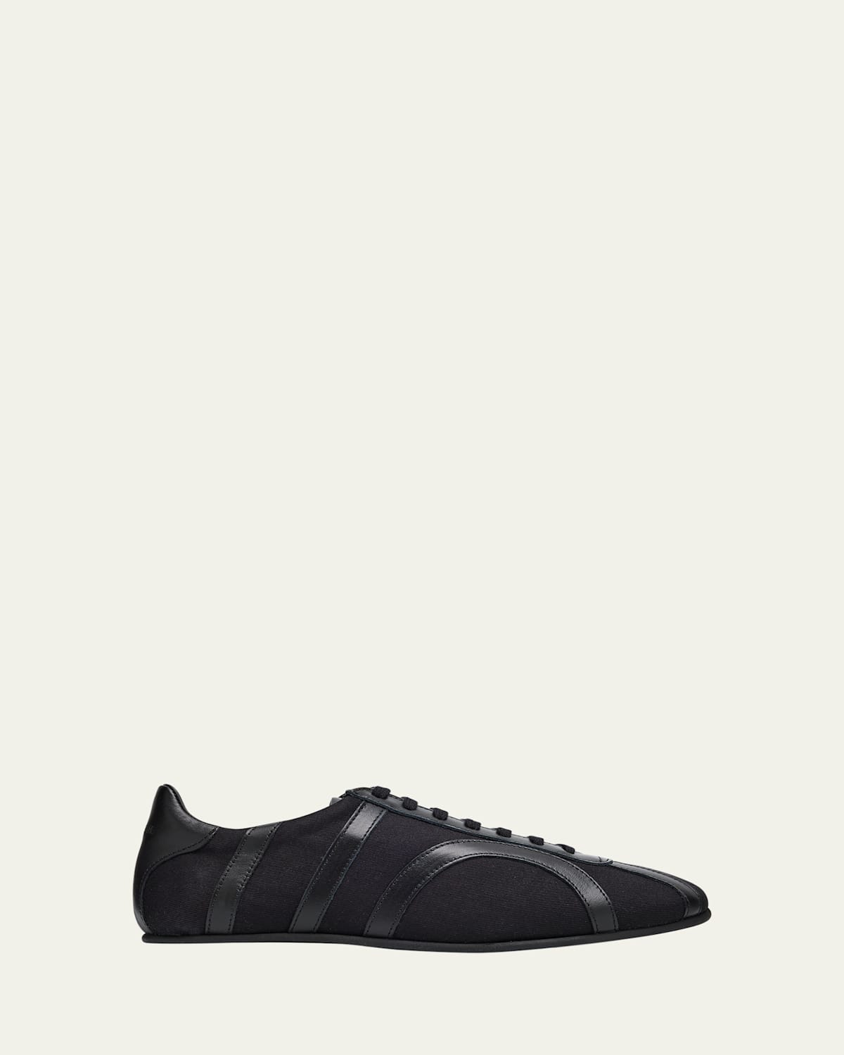 Totême Leather-panel Recycled-cotton Sneakers In Black
