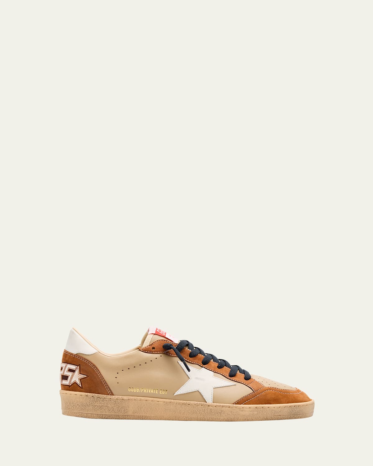 Golden Goose Men's Ballstar Low-top Nubuck Leather Sneakers - Exclusive In Beige/white