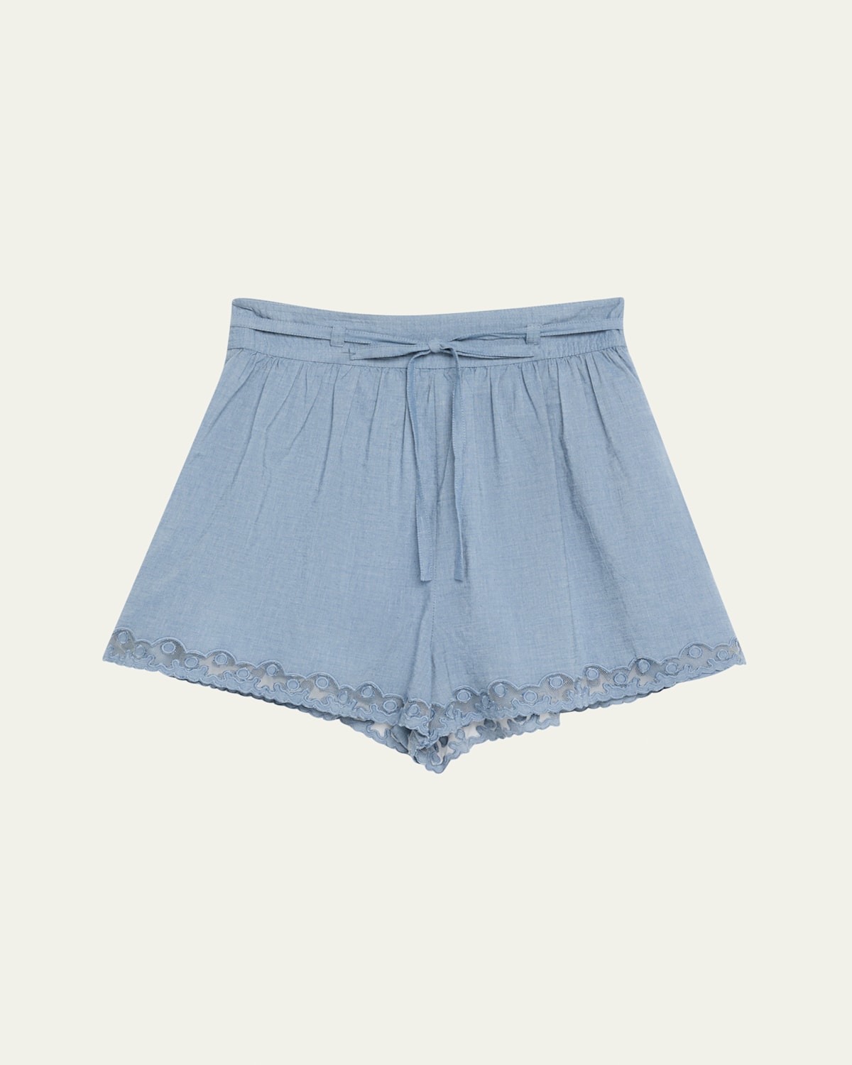 Ulla Johnson Elowen Cotton Shorts In Blue