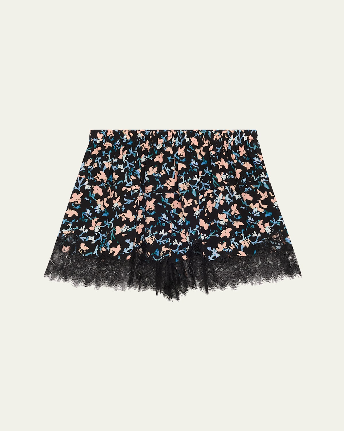 Ulla Johnson Noella Floral Lace Shorts In Black