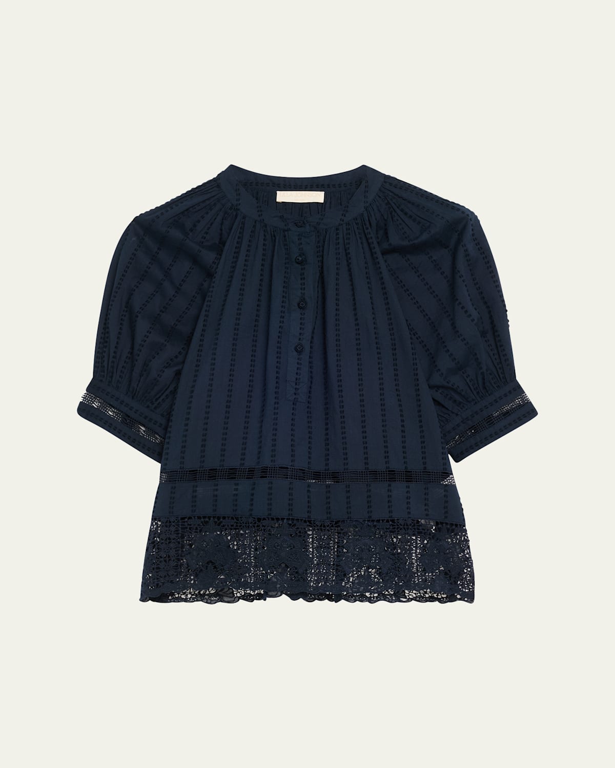 Ulla Johnson Faye Puff-sleeve Cotton Eyelet Blouse