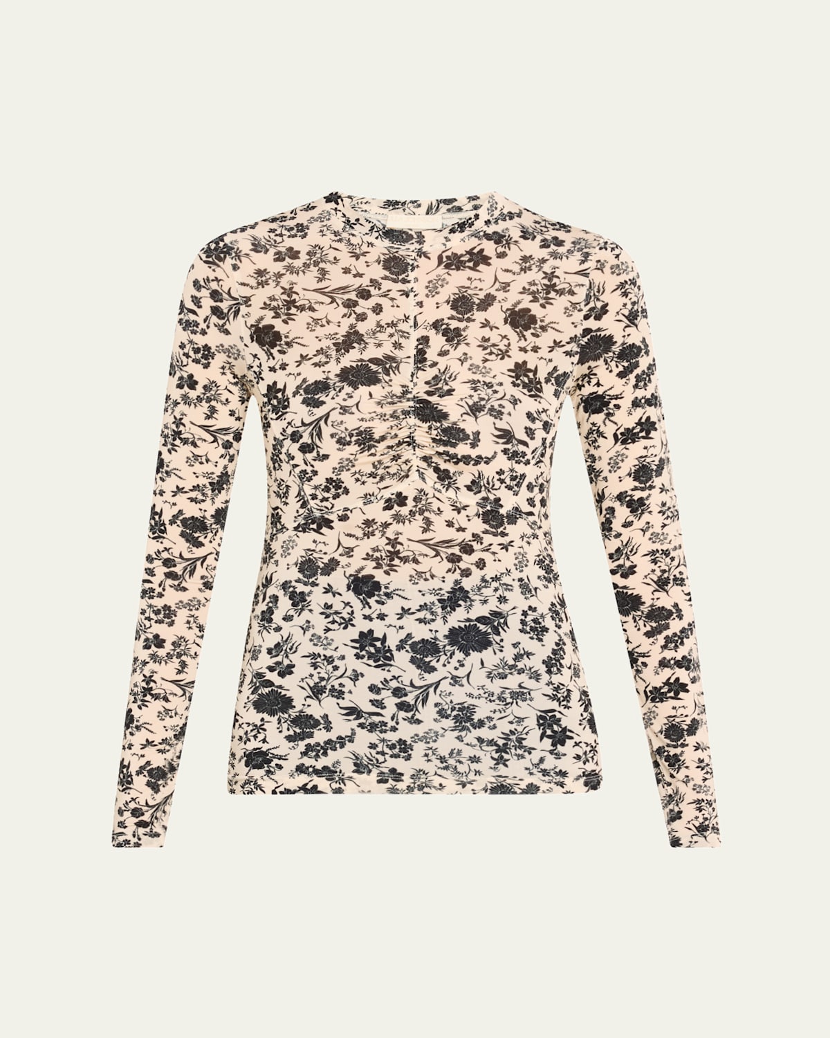 Ulla Johnson Neri Long-sleeve Ruched Top In Green
