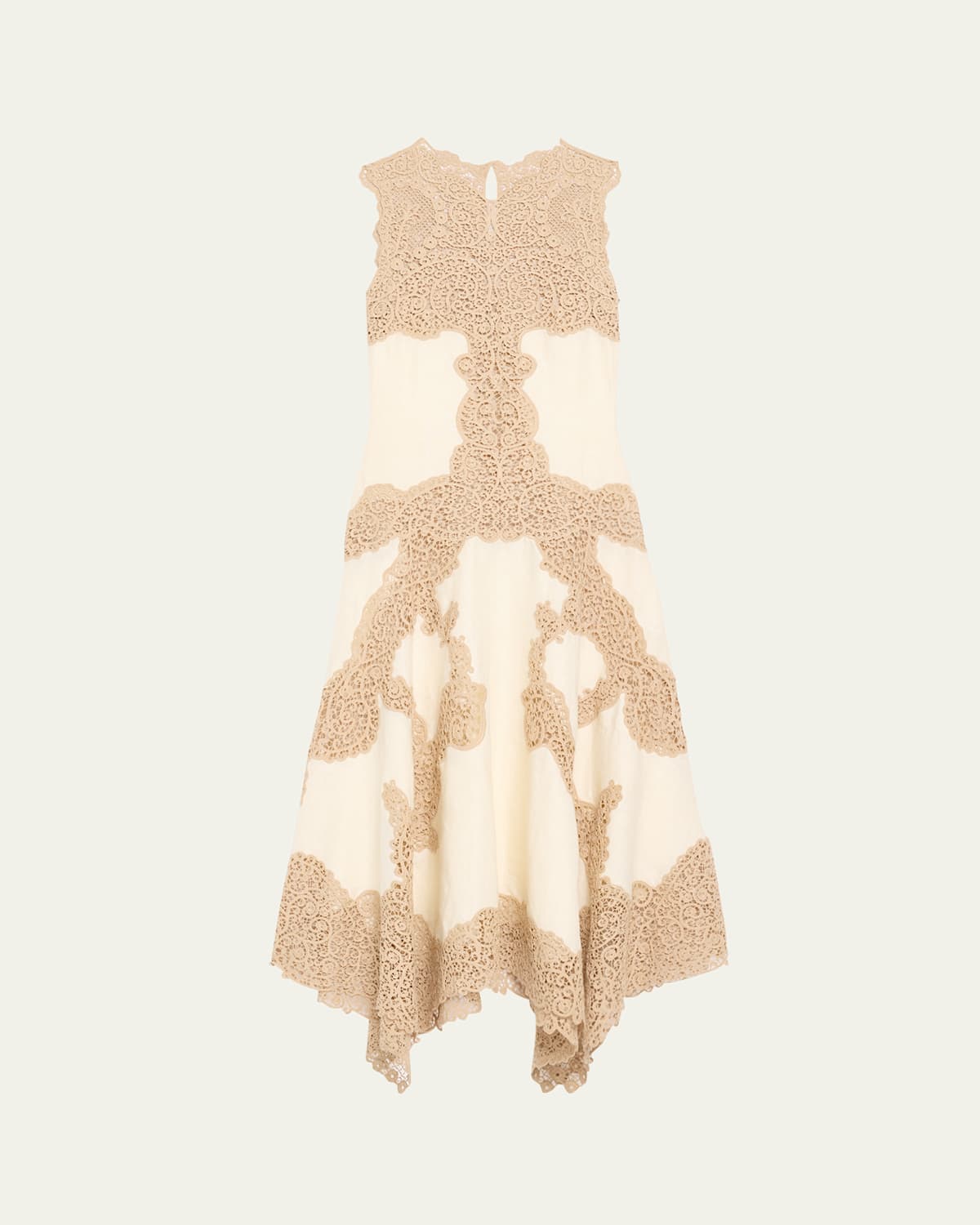 Ulla Johnson Arlette Sleeveless Handkerchief Lace Midi Dress