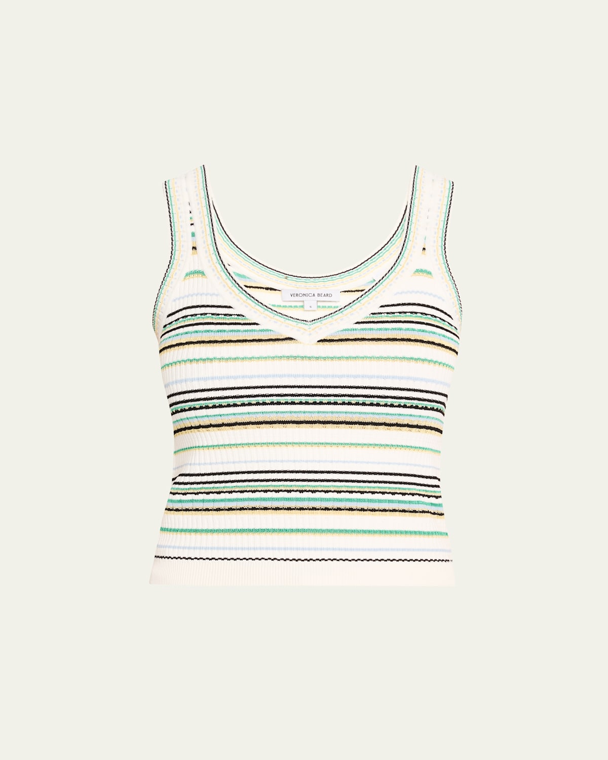 Veronica Beard Carlin Striped Ribbed-knit Tank In Multi