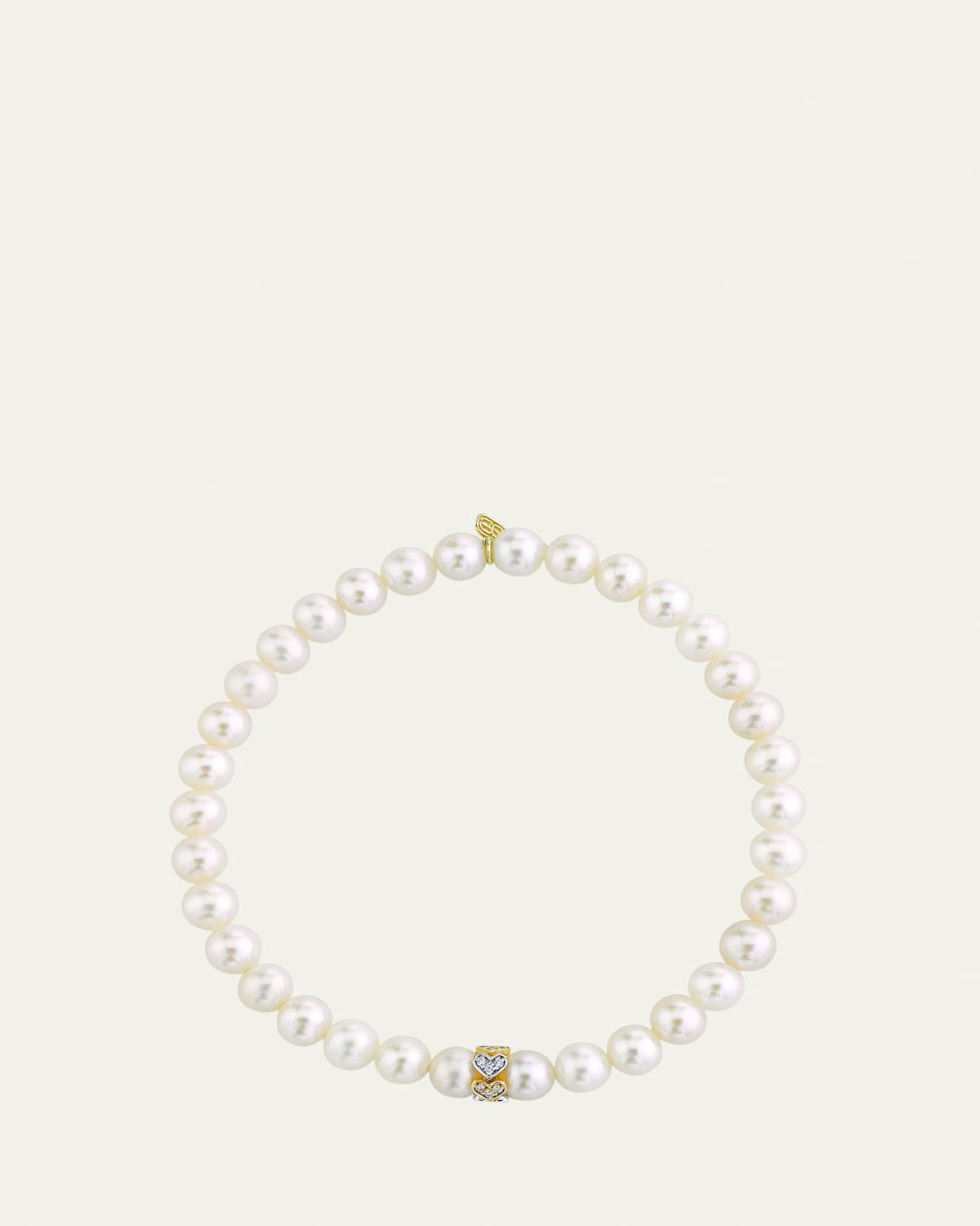 Sydney Evan 6mm Eternity Heart Diamond Rondelle on Pearl Stretch Bracelet | Thumbnail 4 Sydney Evan 6mm Eternity Heart Diamond Rondelle on Pearl Stretch Bracelet | Thumbnail 4