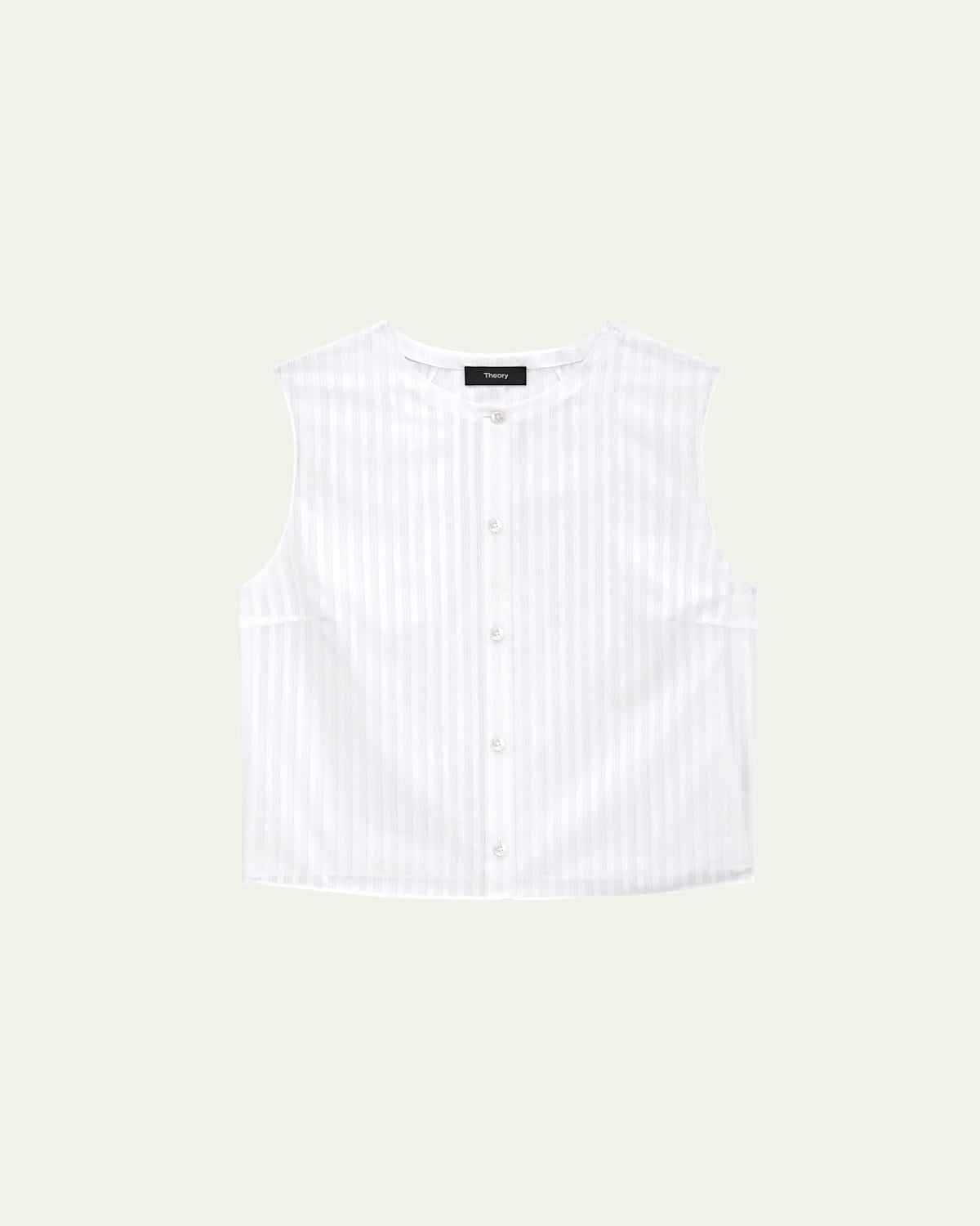 Stripe Button-Front Sleeveless Shell