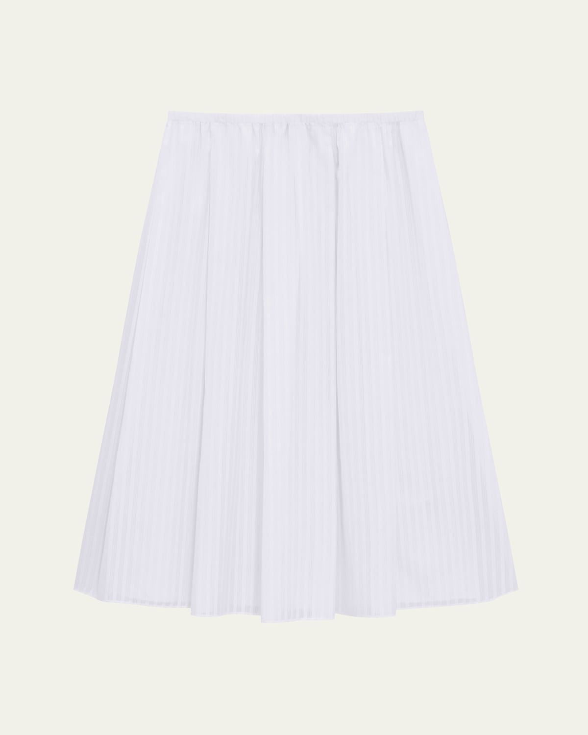 Stripe Pleated Midi Skirt