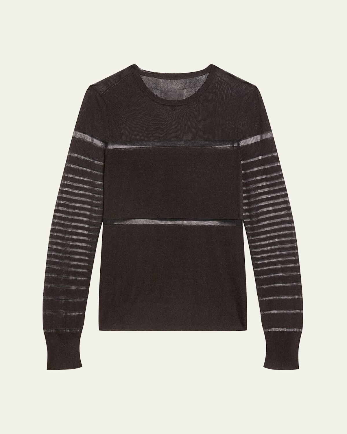 Spaced Sheer Long-Sleeve Top