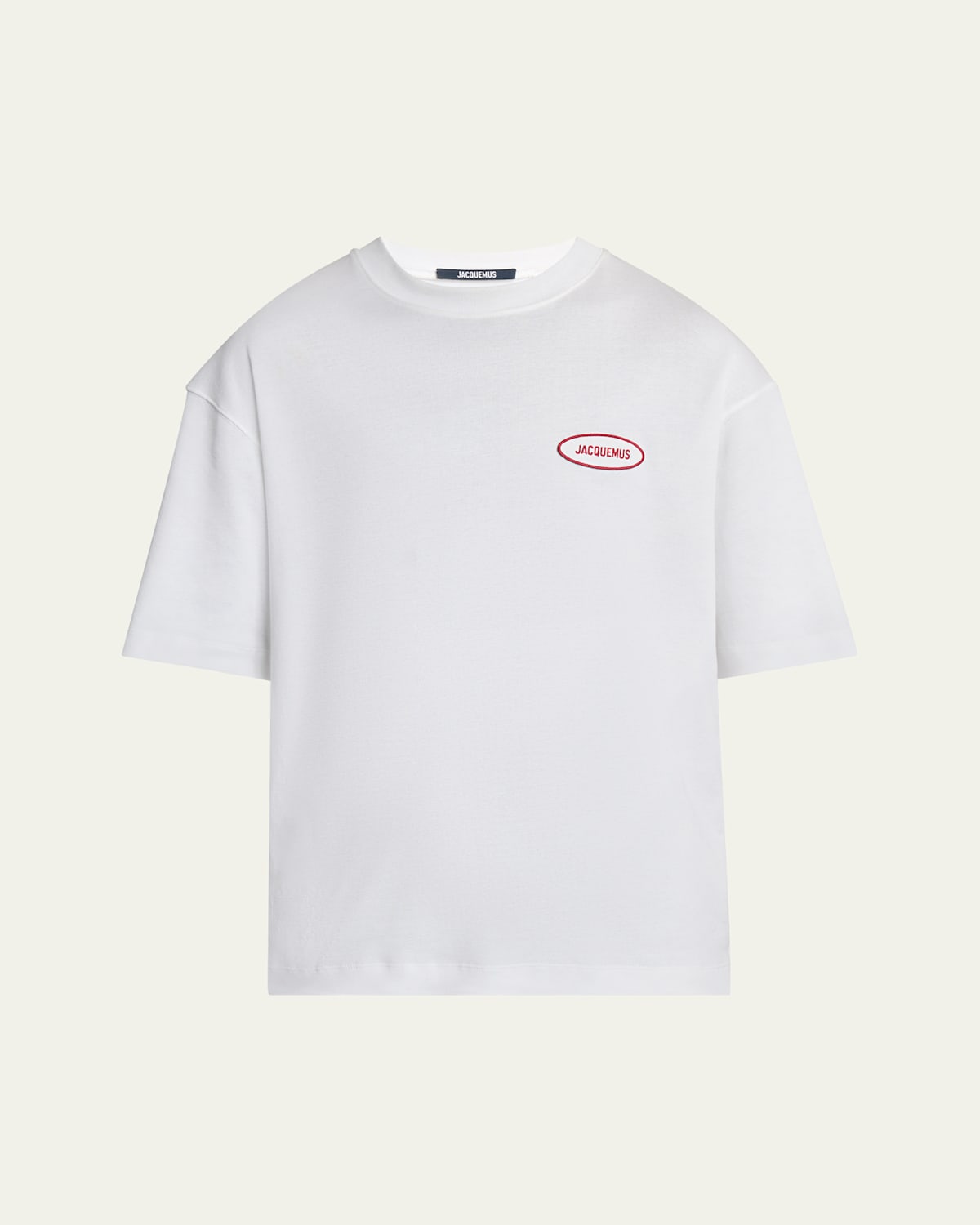 Jacquemus Mens Station Patch White Stazione Brand-patch Cotton-jersey T-shirt In White