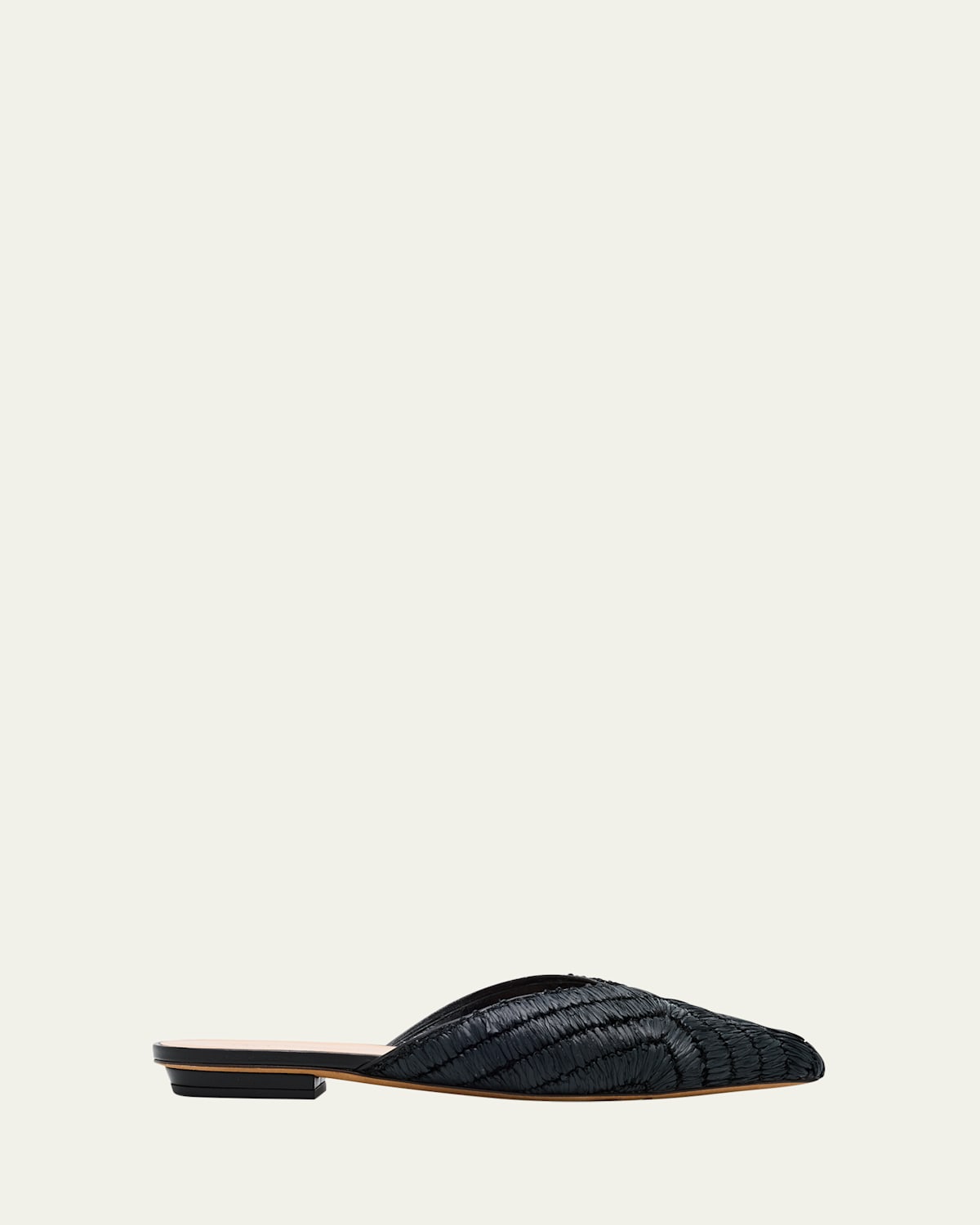 Ulla Johnson Aunika Raffia Ballerina Mules In Black