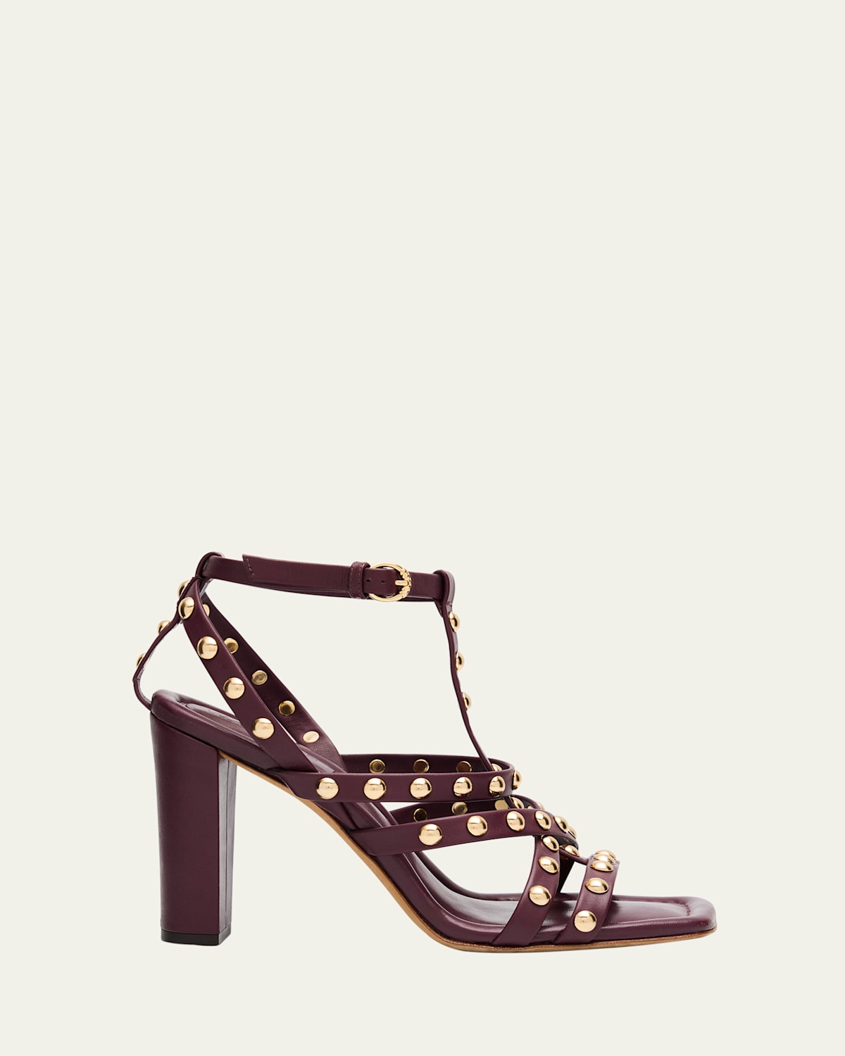 Ulla Johnson Bijou Studded Caged Block-heel Sandals In Brown