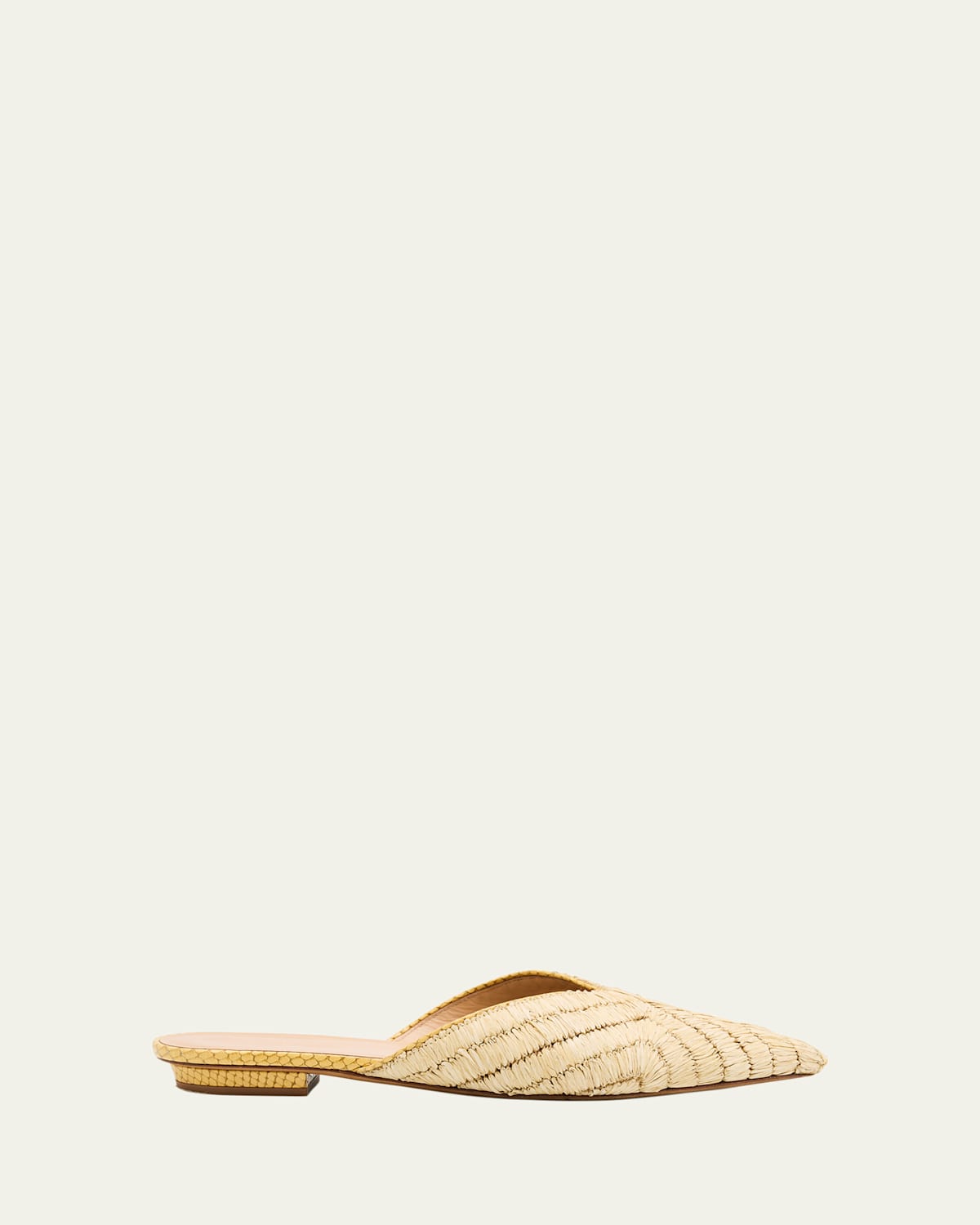 Ulla Johnson Aunika Raffia Ballerina Mules In Gold