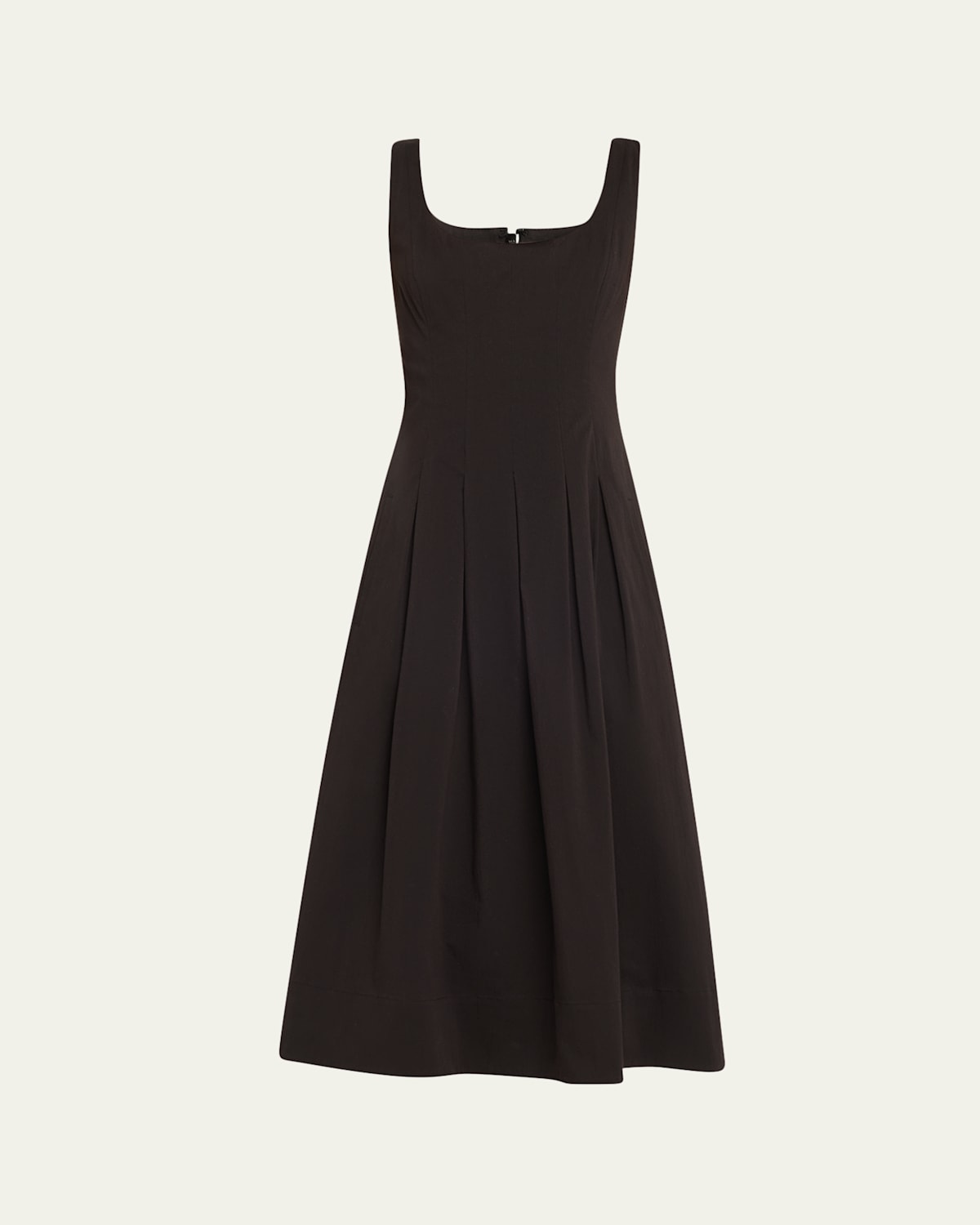 Proenza Schouler White Label Shelby Pleated A-line Midi Dress In Black