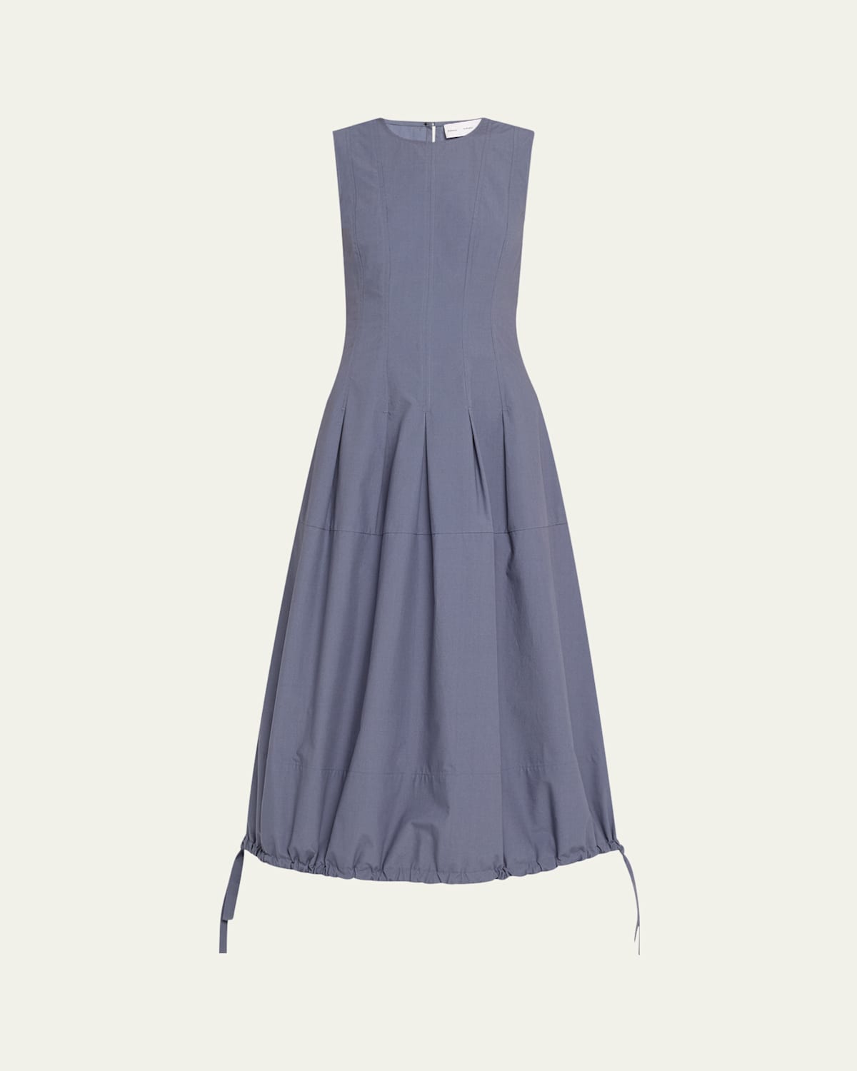 Proenza Schouler White Label Mens Slate Marley Pleated Cotton-poplin Midi Dress In Blue