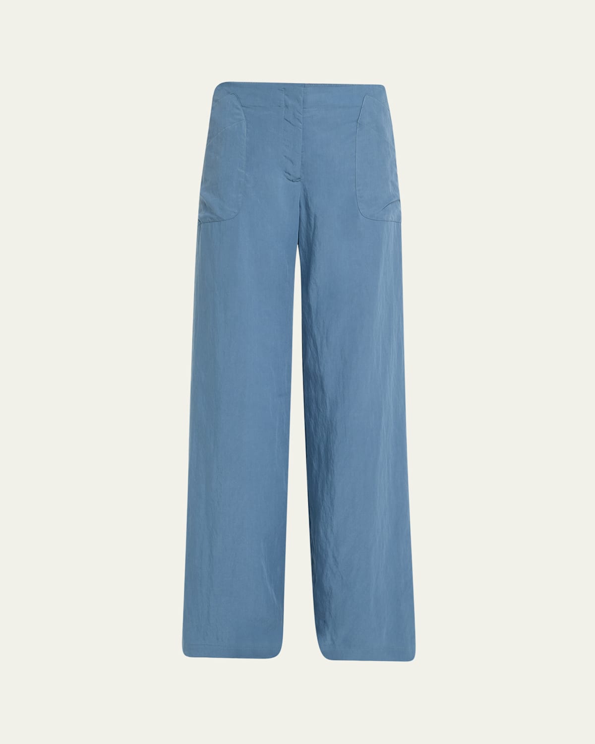 Eda Patch-Pockets Wide-Leg Pants