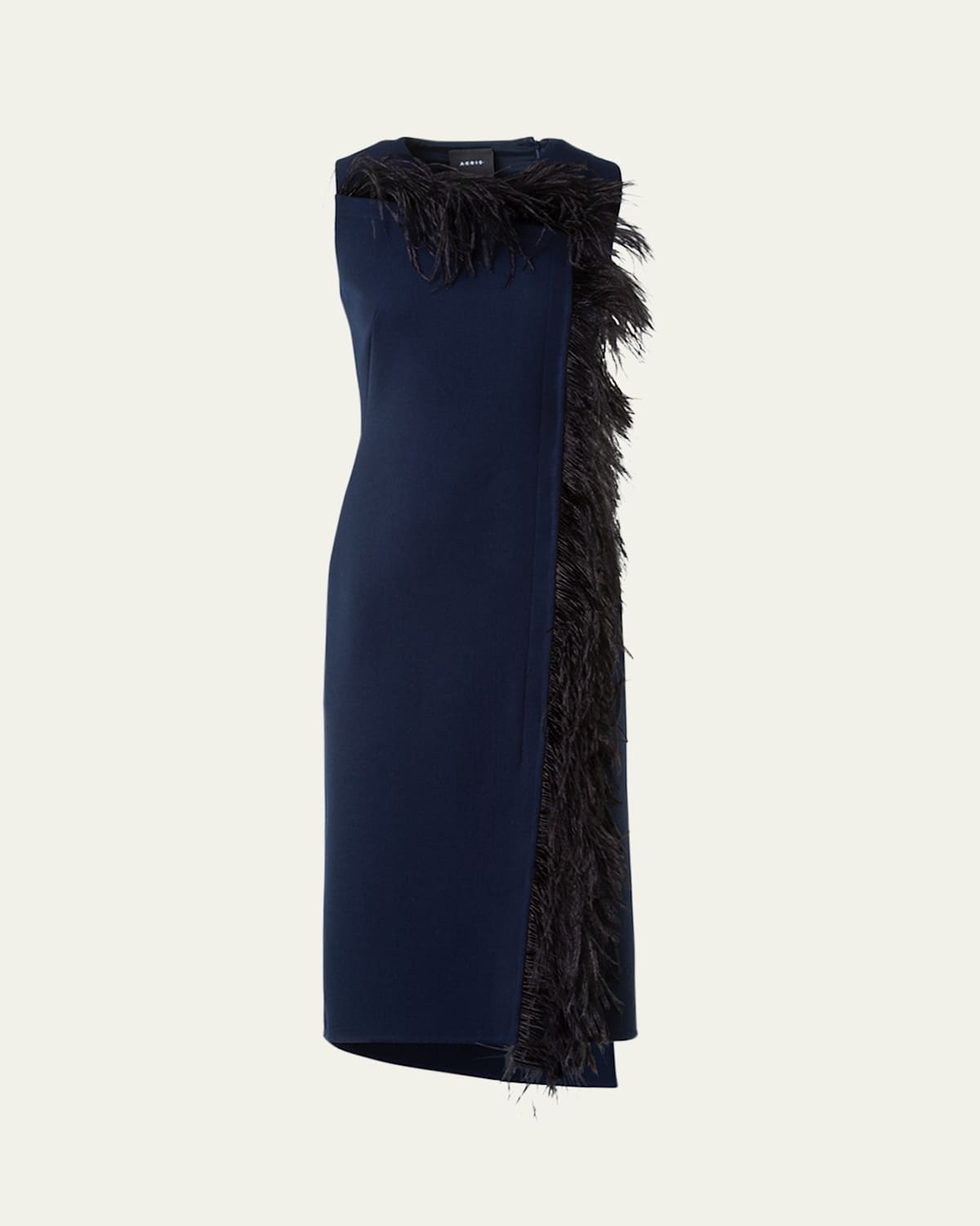 Akris Asymmetric Double-face Wool Midi Dress In Multi