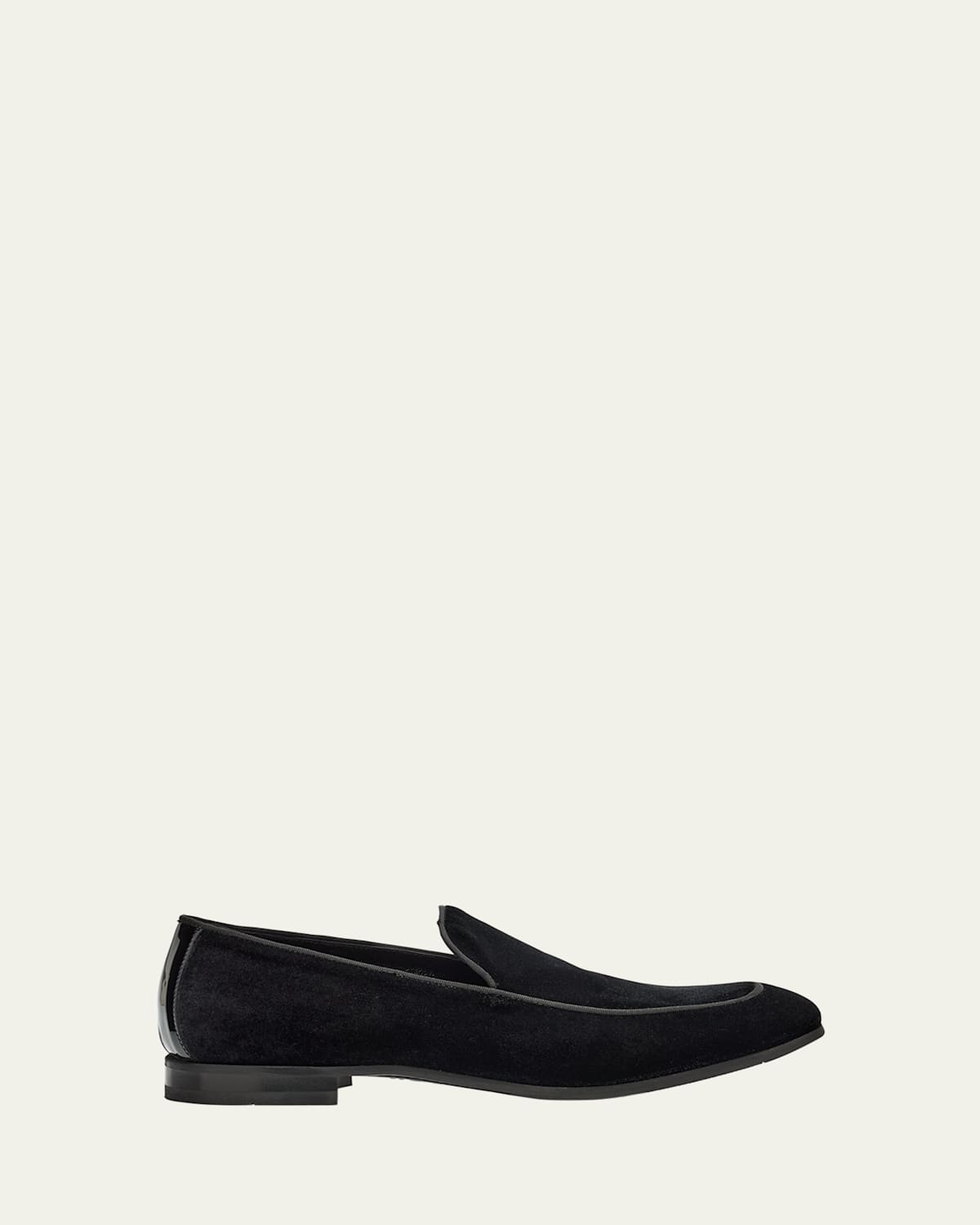 Men's Piped Velvet Apron-Toe Venetian Loafers