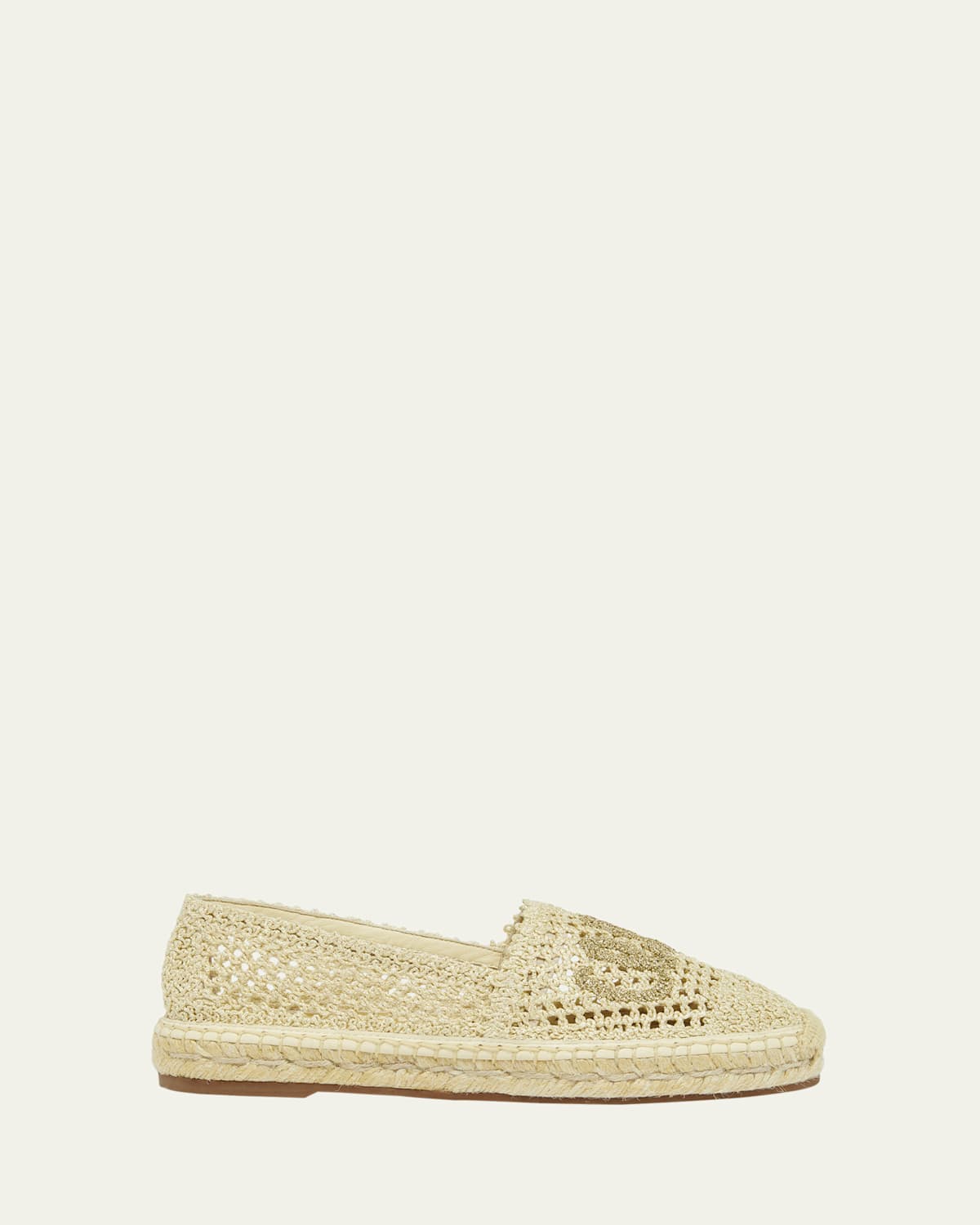 Chloé Isla Logo Crochet Knit Espadrilles In Brown
