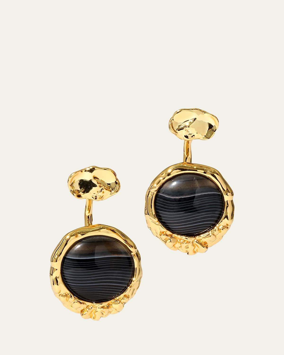 Brut Banded Coin Earrings