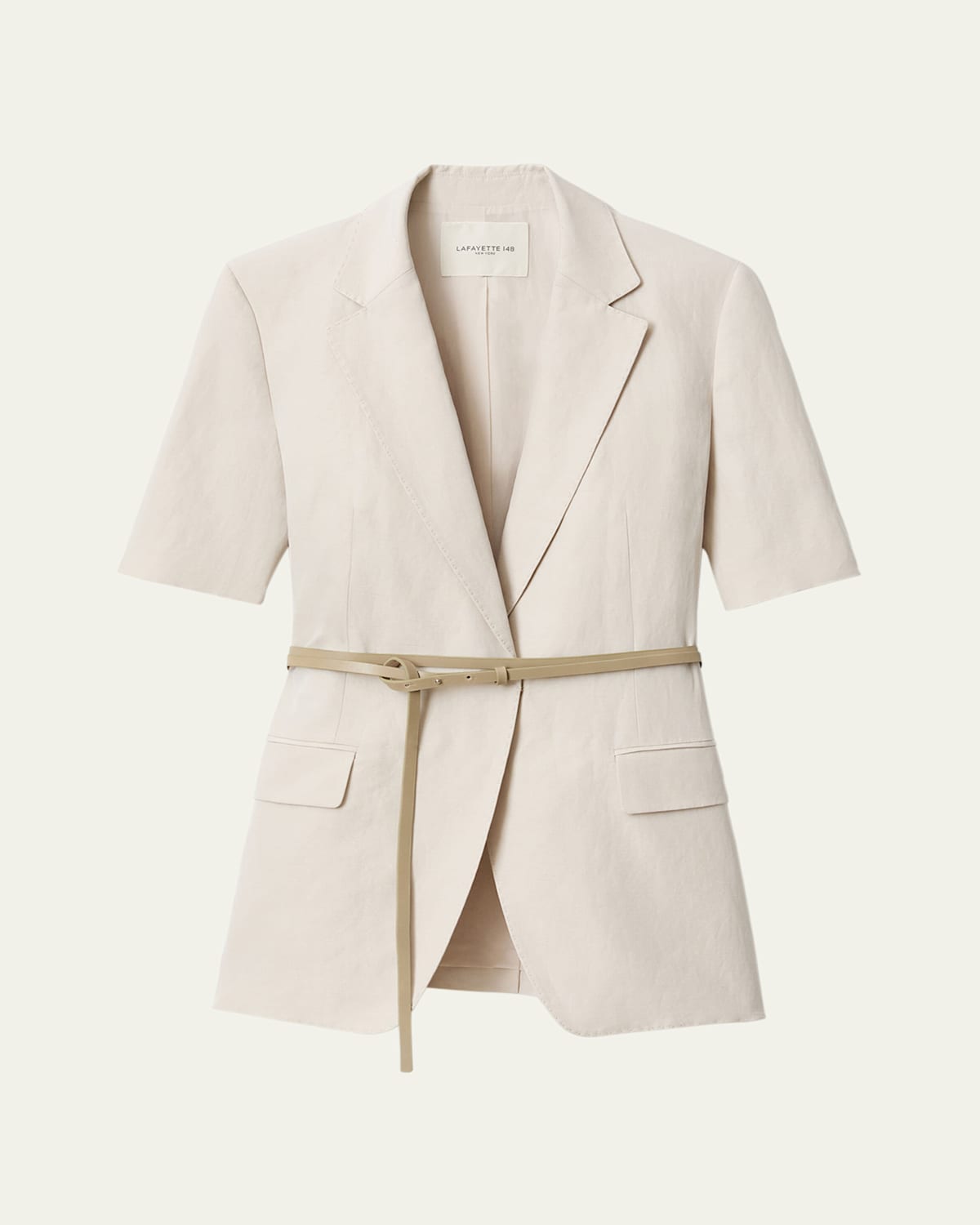 Belted Wrap-Front Blazer