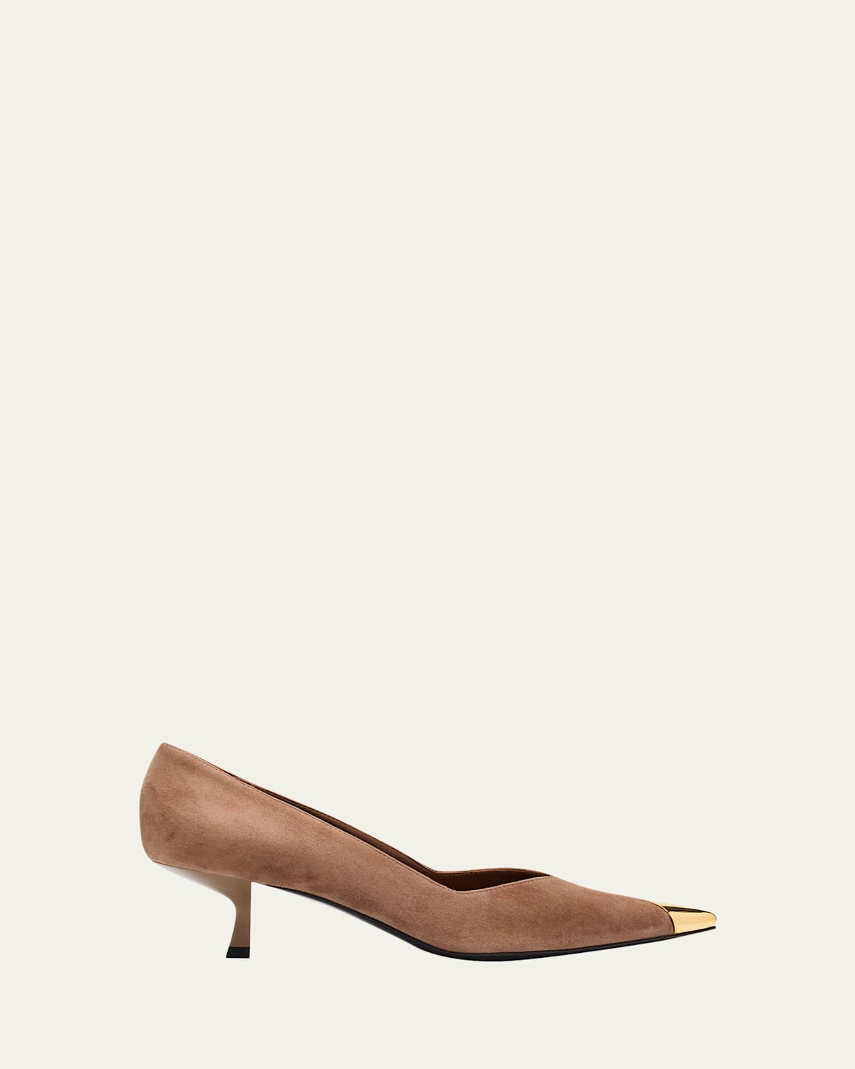 Giuseppe Zanotti Suede Golden Cap-toe Pumps In Brown
